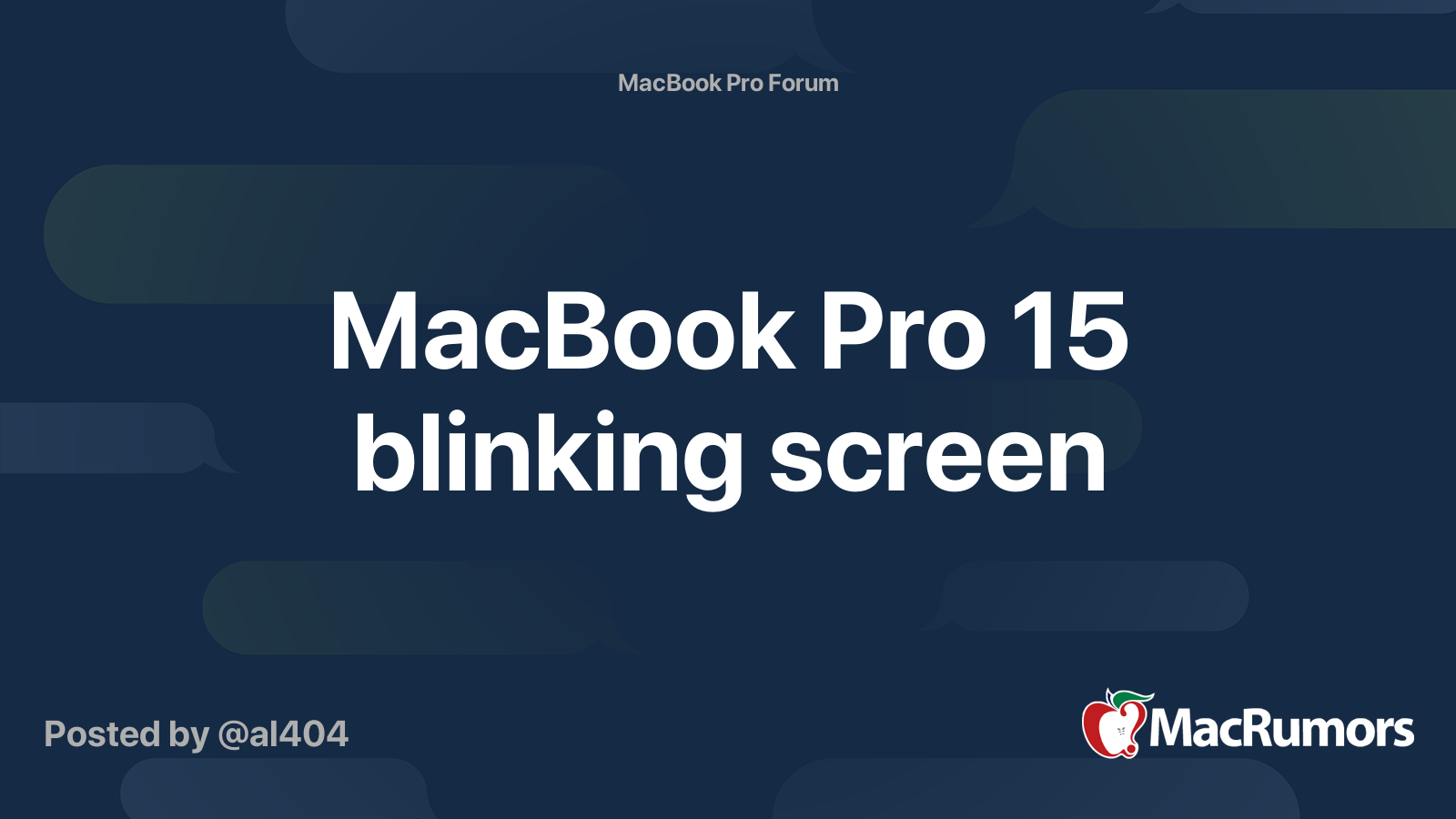 MacBook Pro 15 blinking screen MacRumors Forums