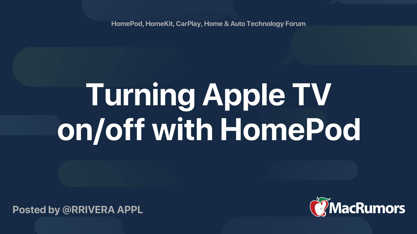 Turning Apple TV On off With HomePod MacRumors Forums