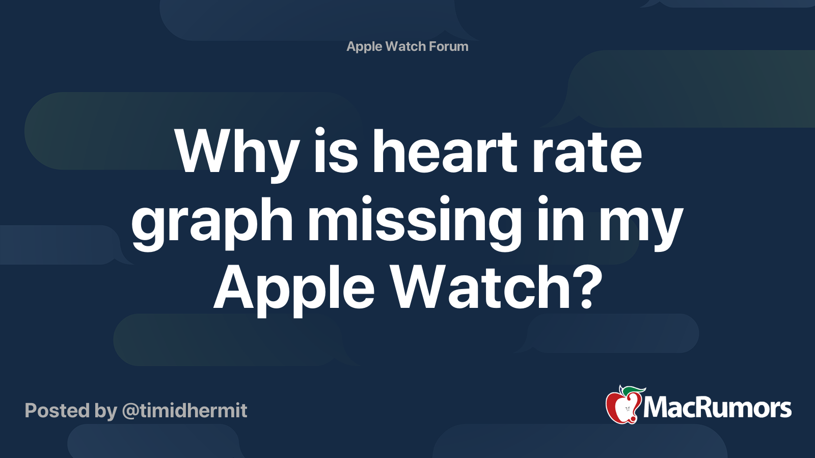 Why is heart rate graph missing in my Apple Watch? MacRumors Forums