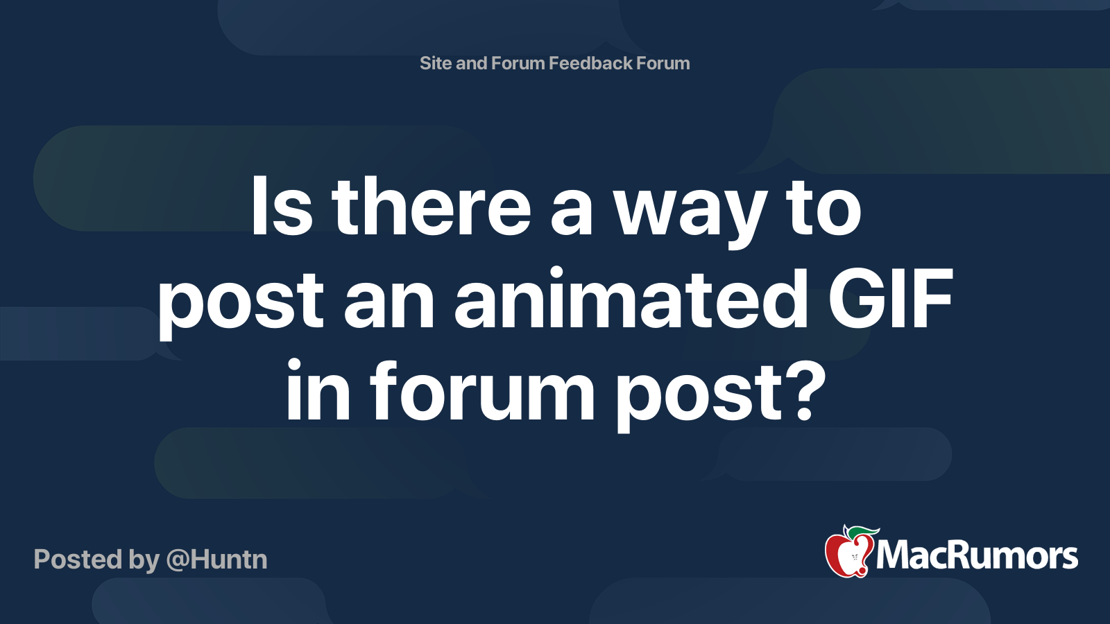 Is there a way to post an animated GIF in forum post? | MacRumors Forums