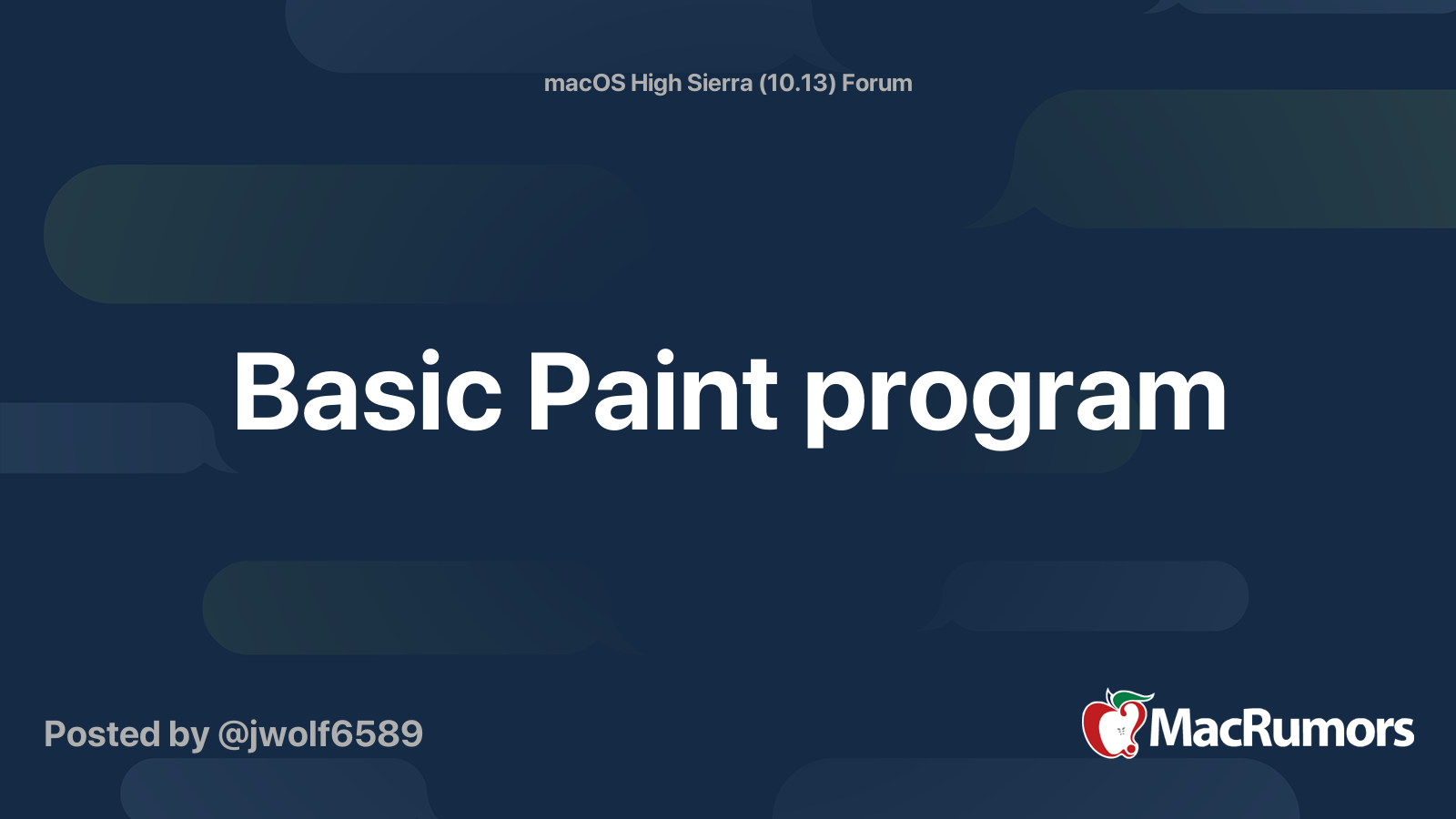 Basic Paint program MacRumors Forums
