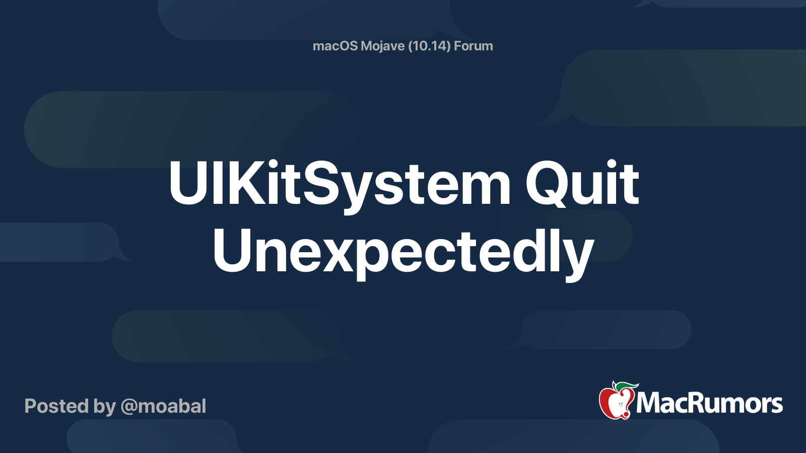 Uikitsystem Quit Unexpectedly Macrumors Forums - roblox studio quit unexpectedly mac