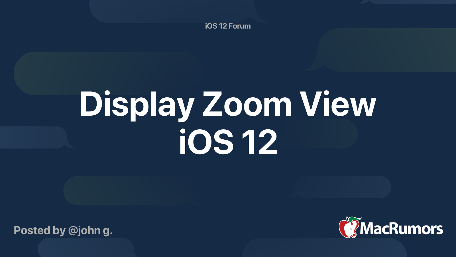 Display Zoom View iOS 12 MacRumors Forums