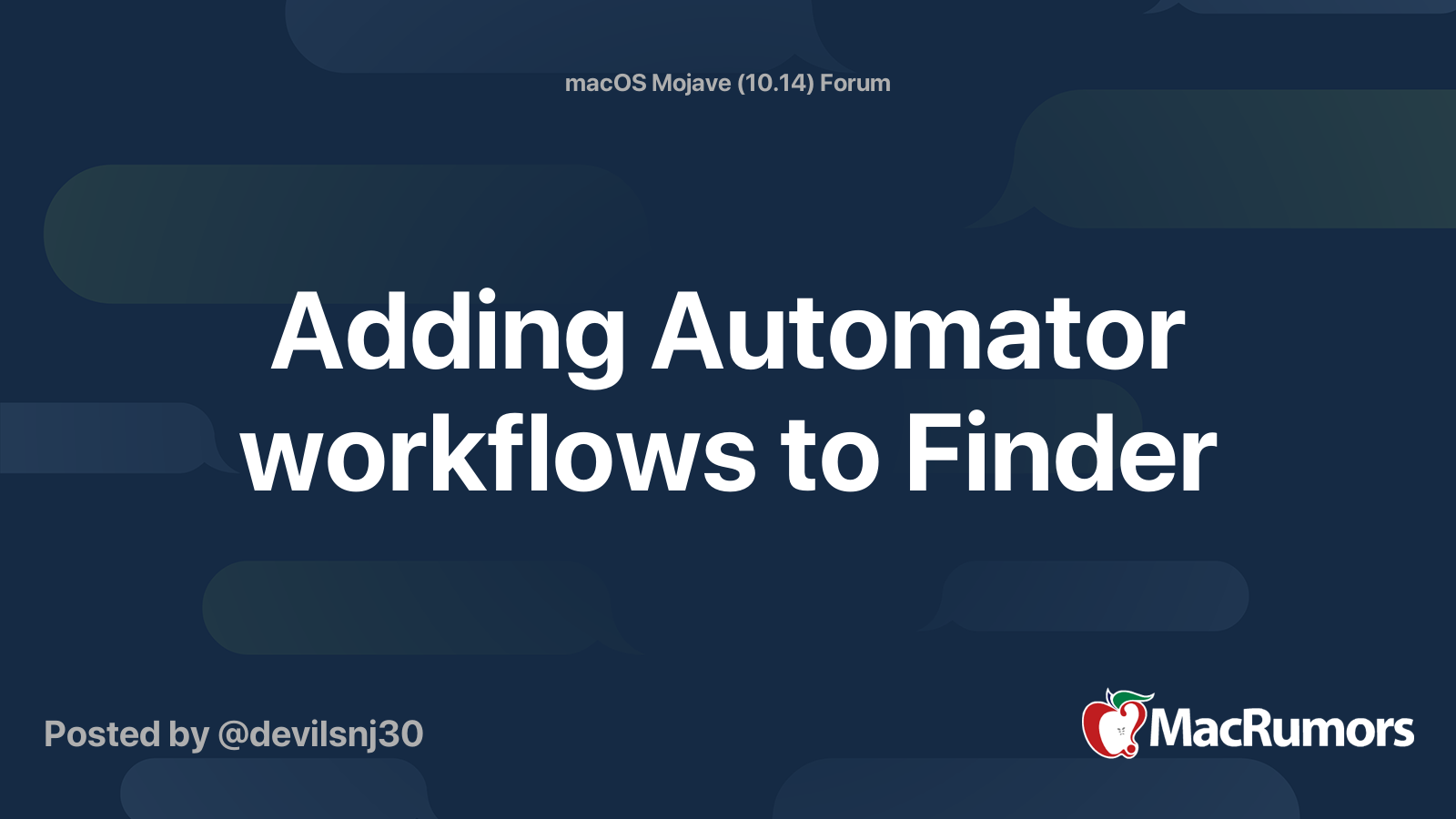 Adding Automator workflows to Finder | MacRumors Forums