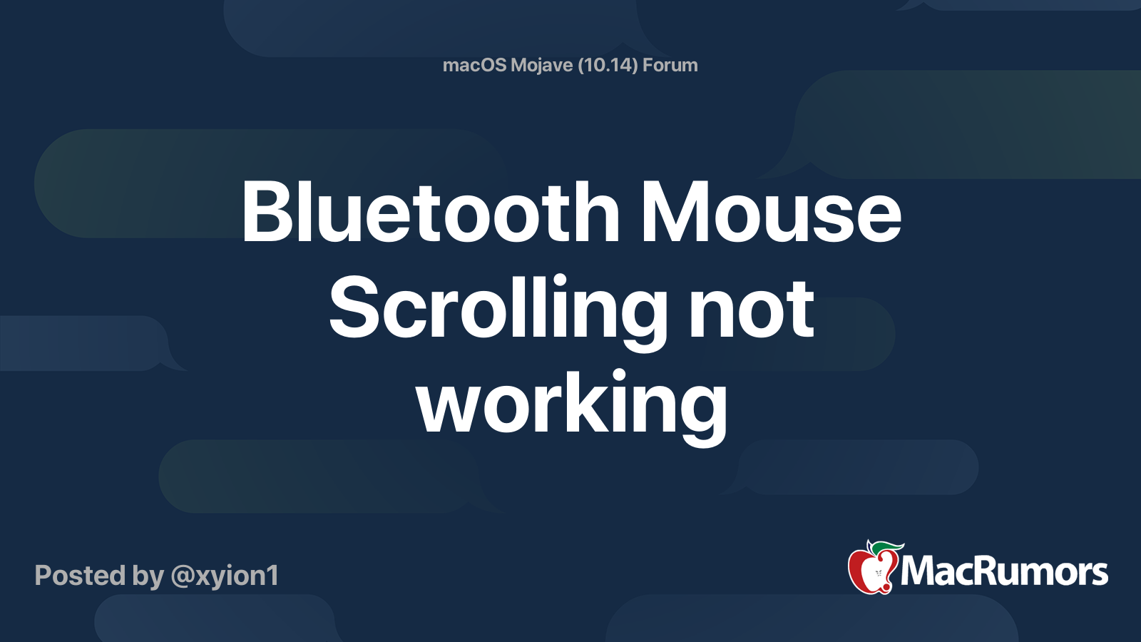 Bluetooth Mouse Scrolling not working MacRumors Forums