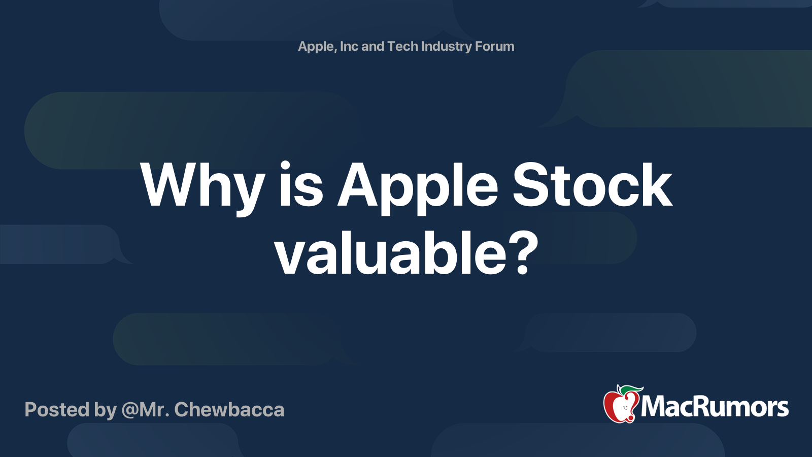 Why is Apple Stock valuable? MacRumors Forums