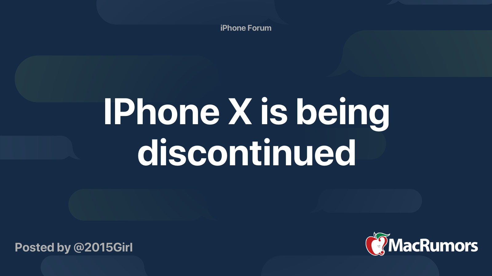 IPhone X is being discontinued | MacRumors Forums