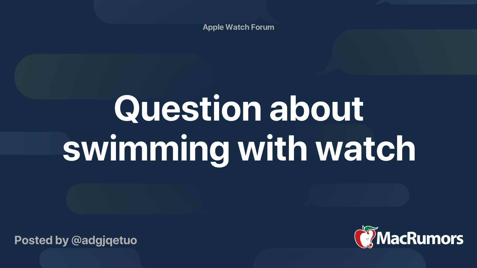 swimming with watch