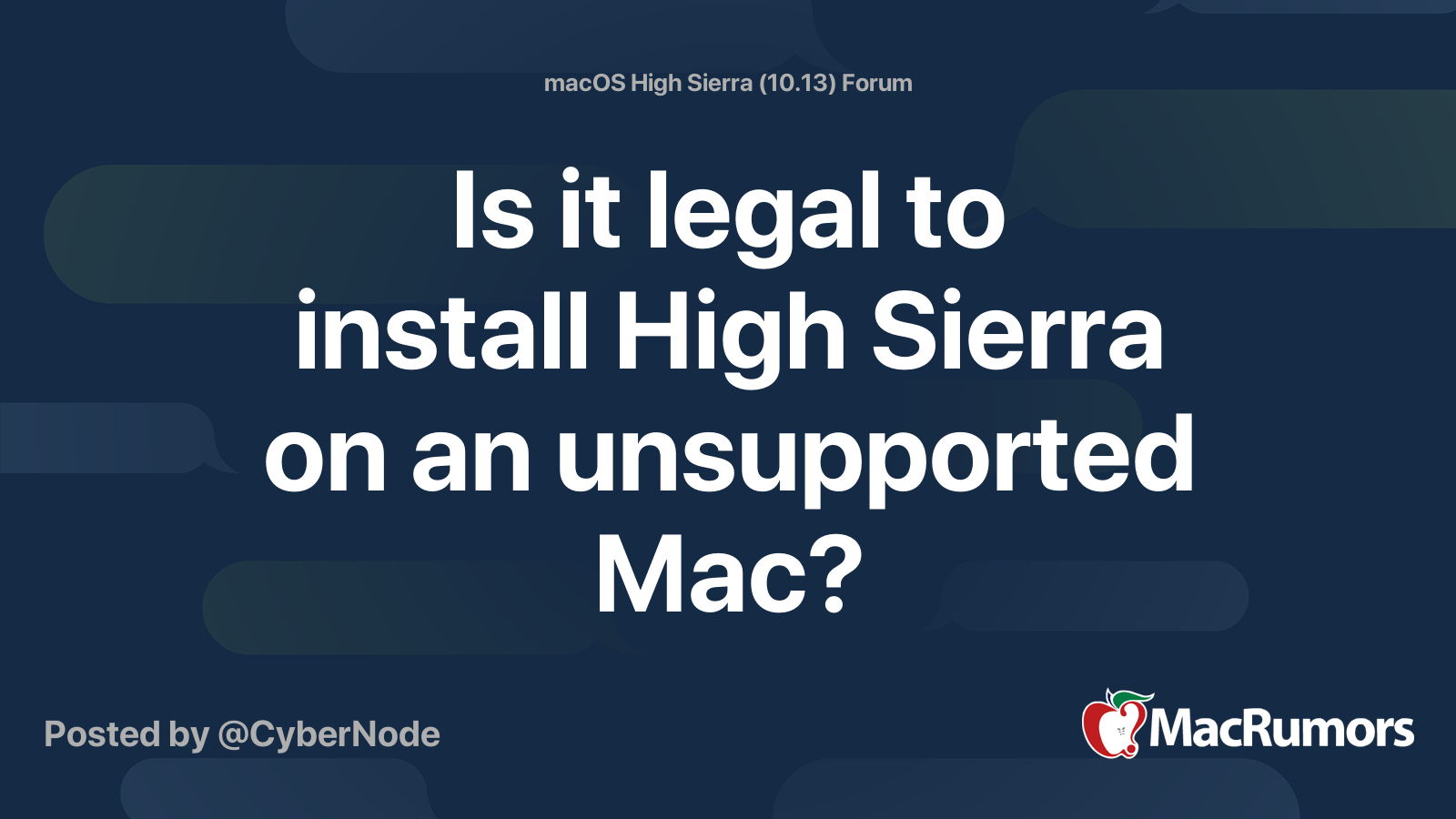 Install macos high sierra on unsupported mac