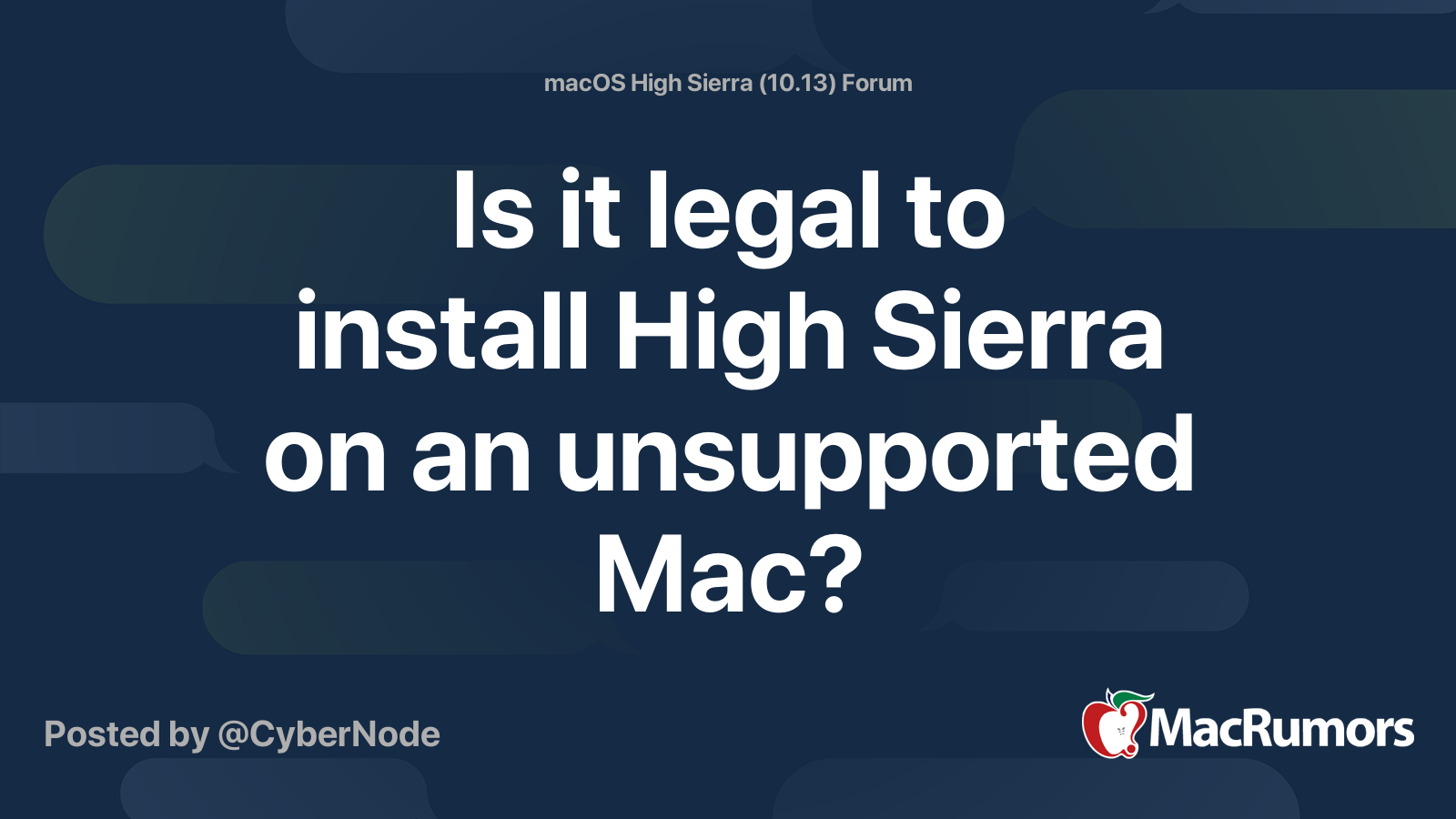 Install macos high sierra on old macbook