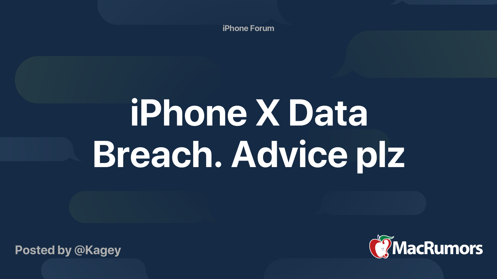 iPhone X Data Breach. Advice plz MacRumors Forums