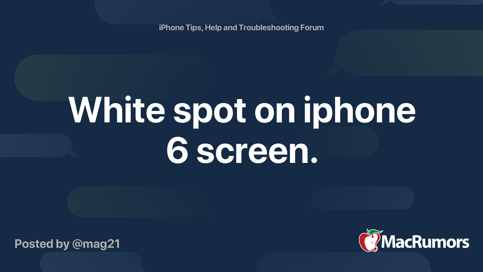 white-spot-on-iphone-6-screen-macrumors-forums