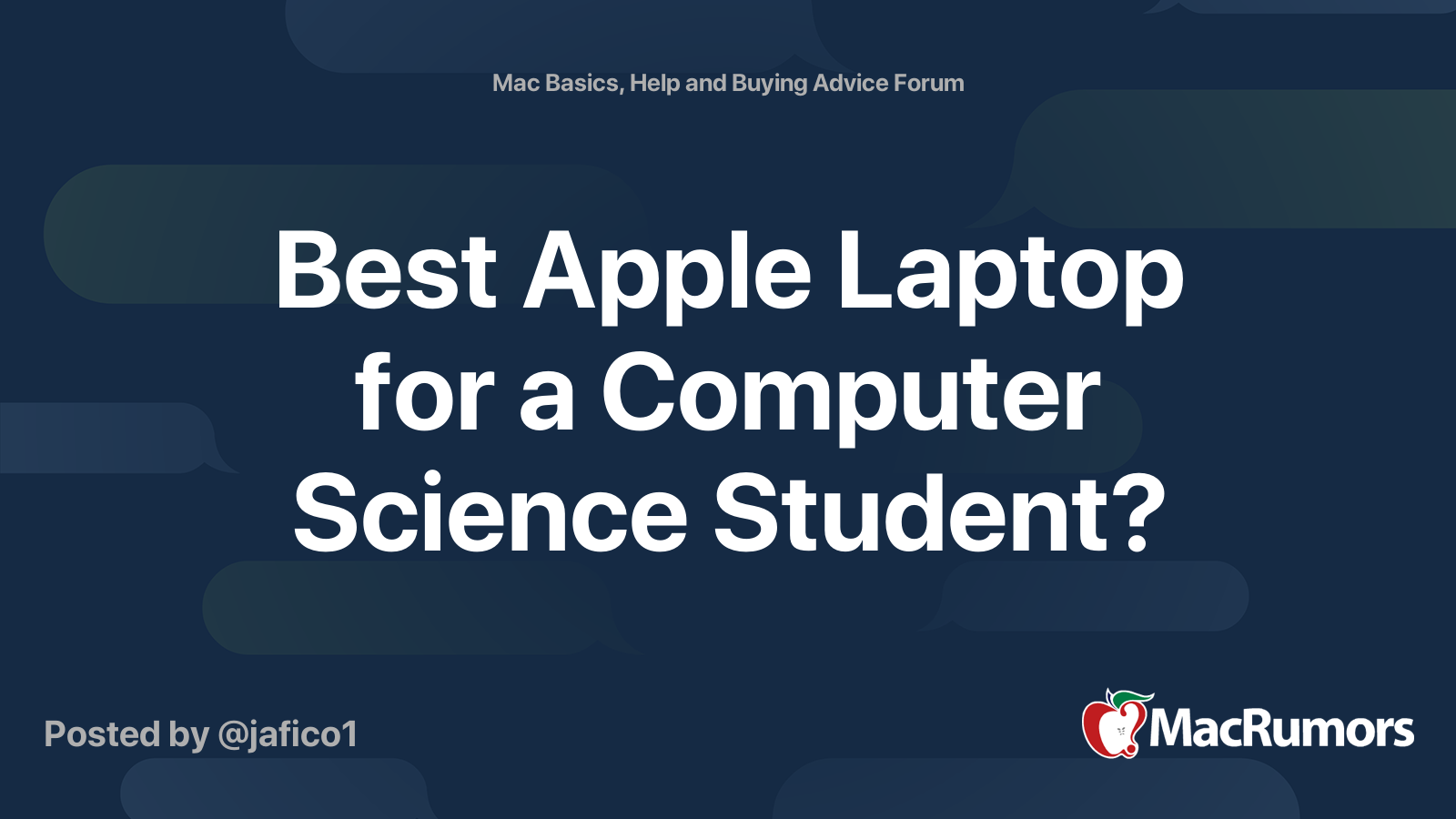 Best Apple Laptop for a Computer Science Student? MacRumors Forums