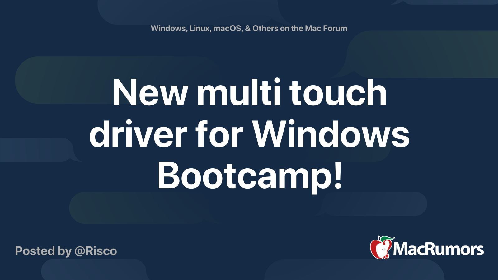 New Multi Touch Driver For Windows Bootcamp Macrumors Forums