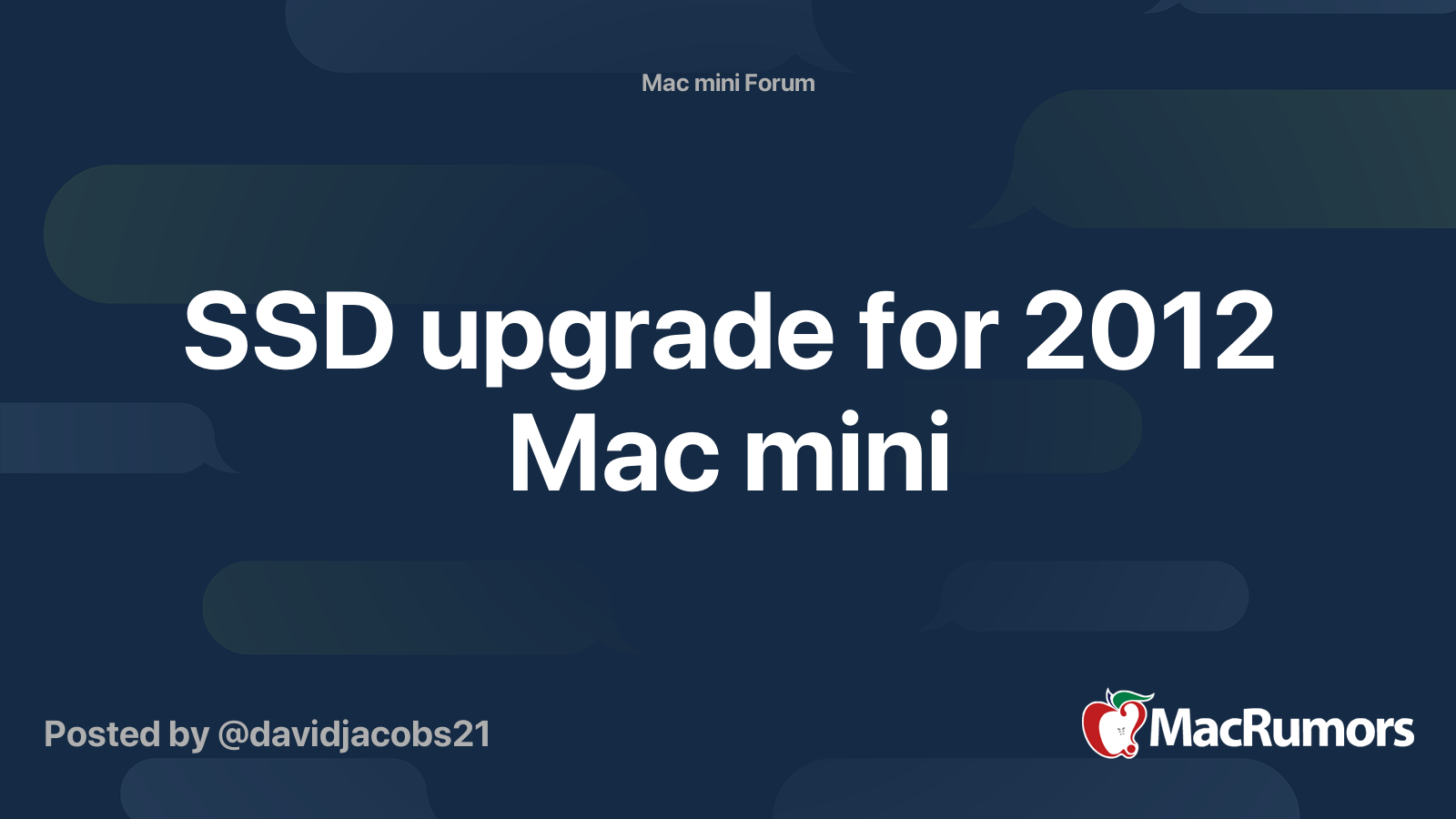 spørge Tryk ned ligevægt SSD upgrade for 2012 Mac mini | MacRumors Forums