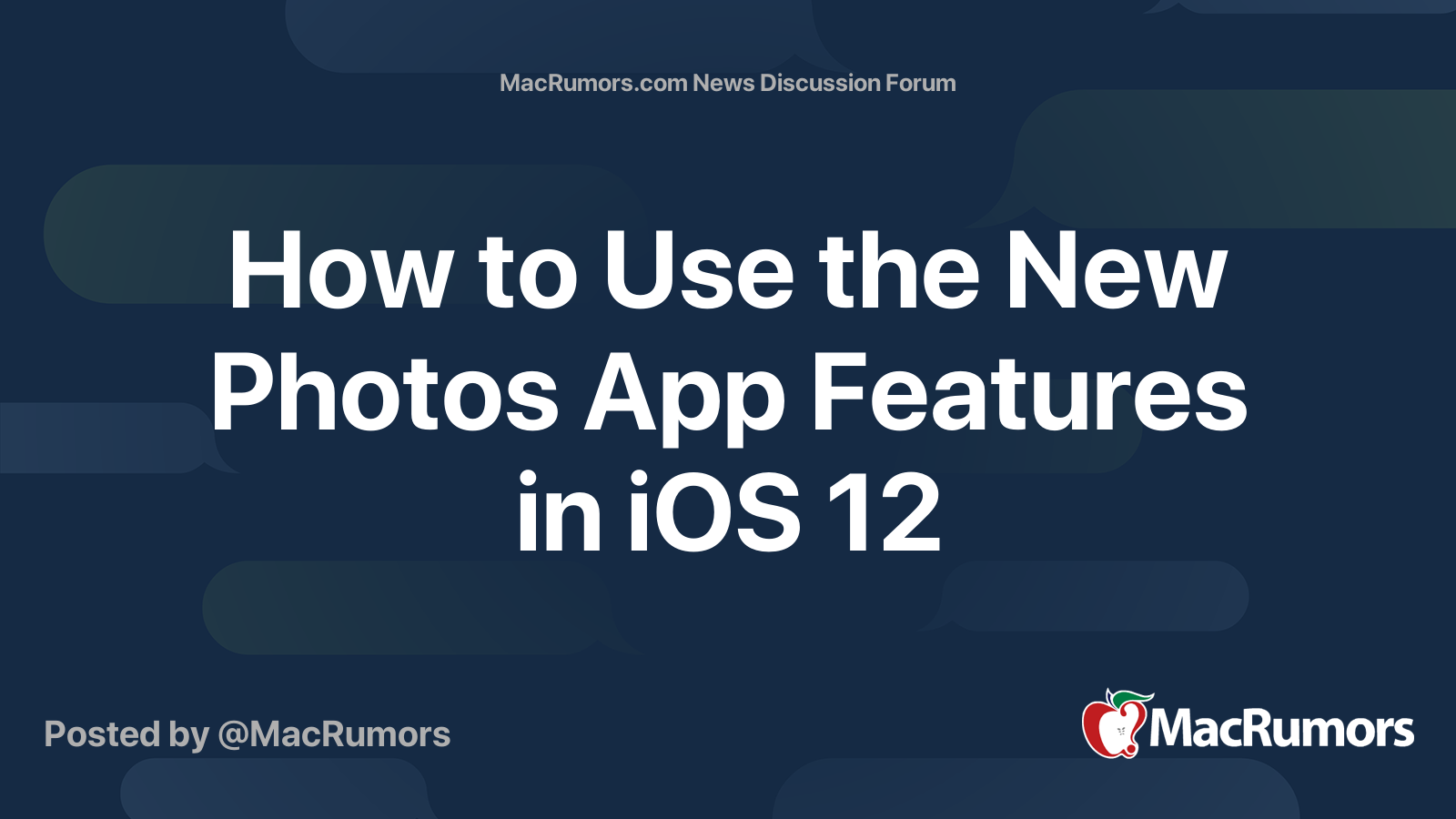 How to Use the New Photos App Features in iOS 12 | Page 2 | MacRumors ...