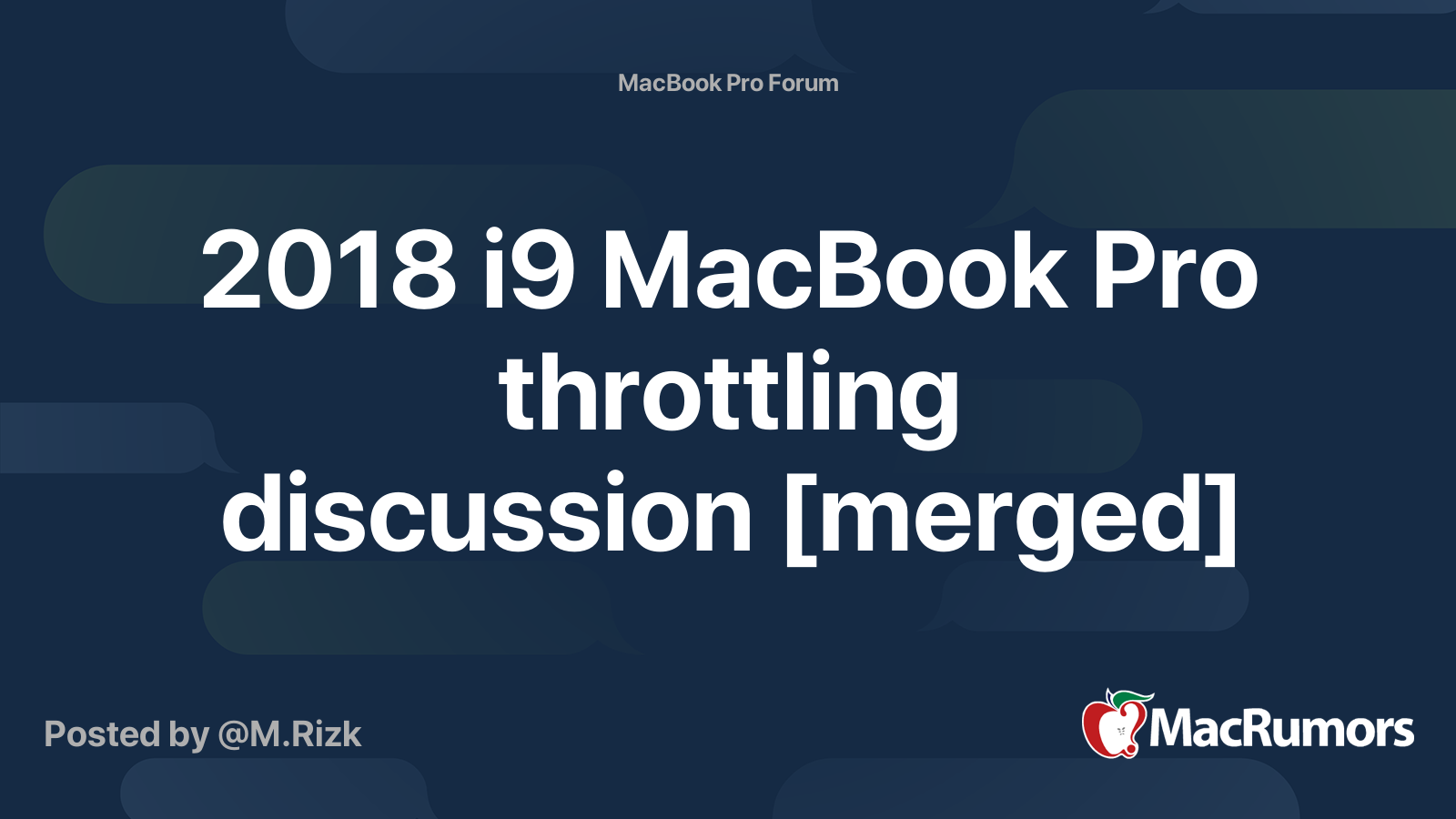 2018 i9 MacBook Pro throttling discussion [merged] | Page 5 | MacRumors ...