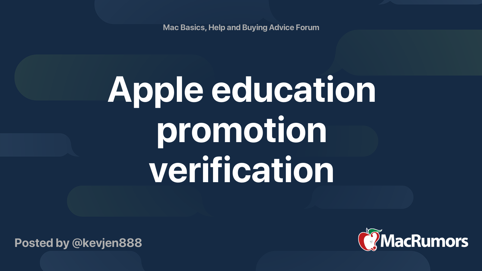Apple education promotion verification MacRumors Forums