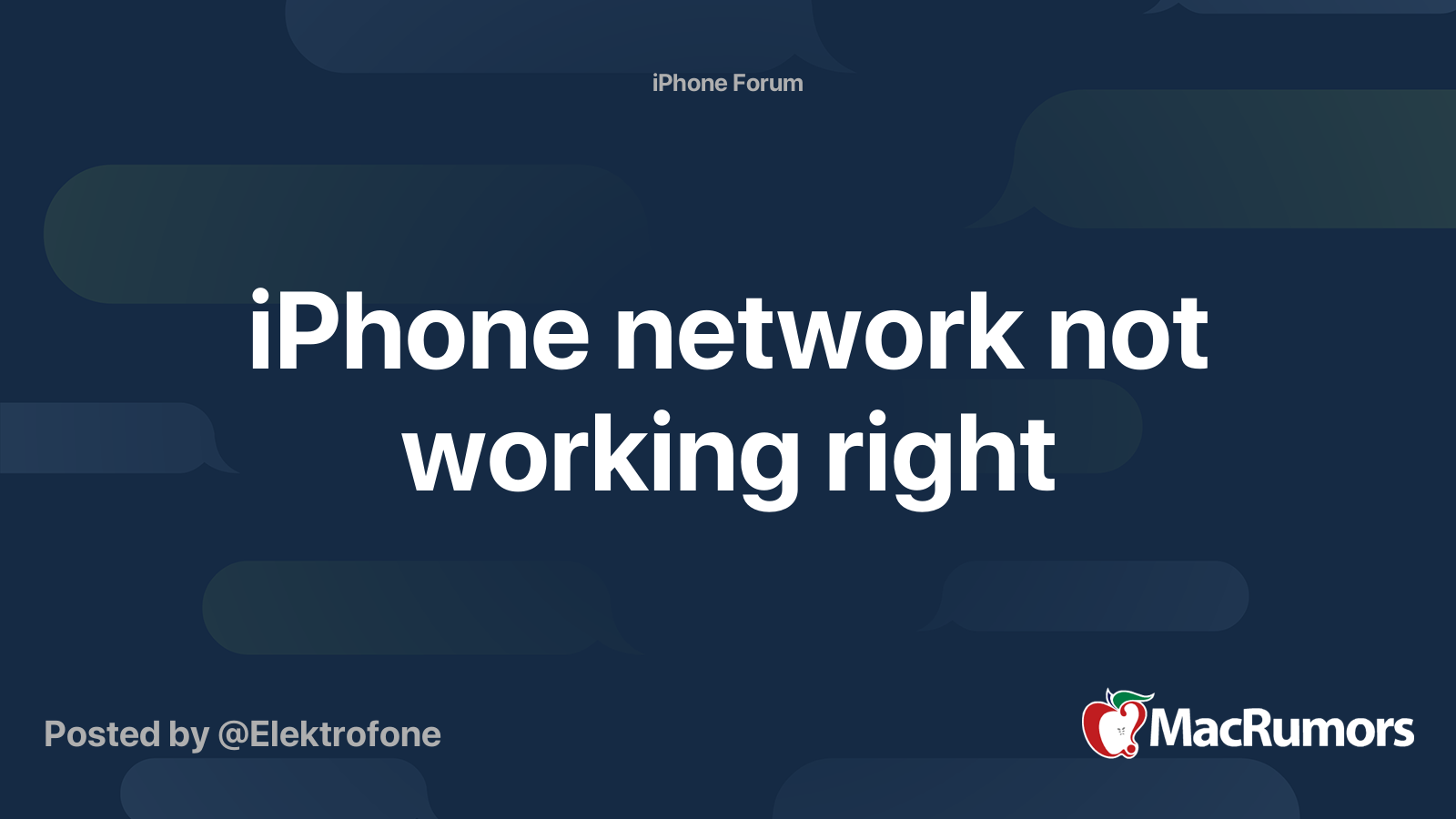 iPhone network not working right | MacRumors Forums