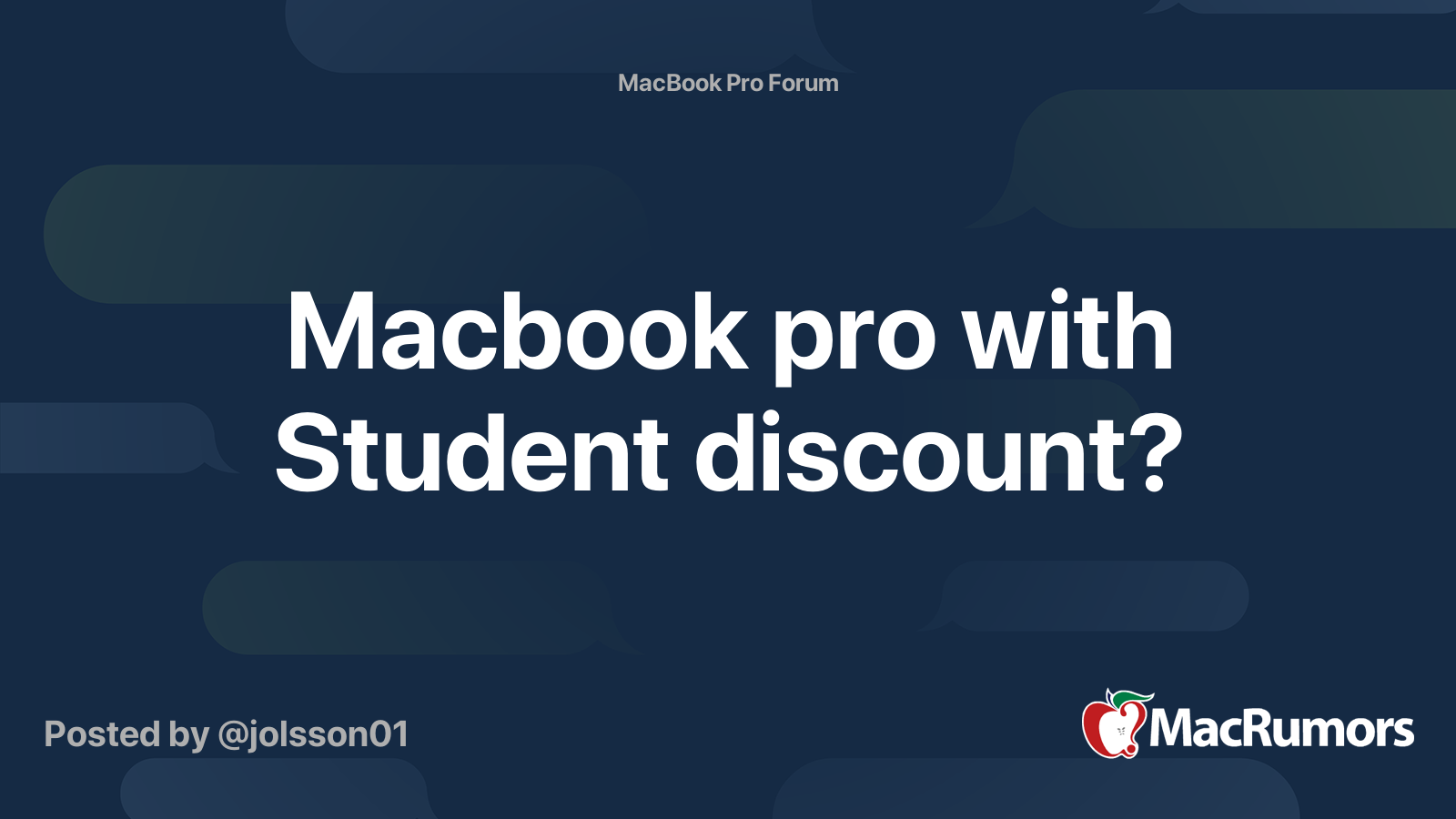 Macbook pro with Student discount? MacRumors Forums
