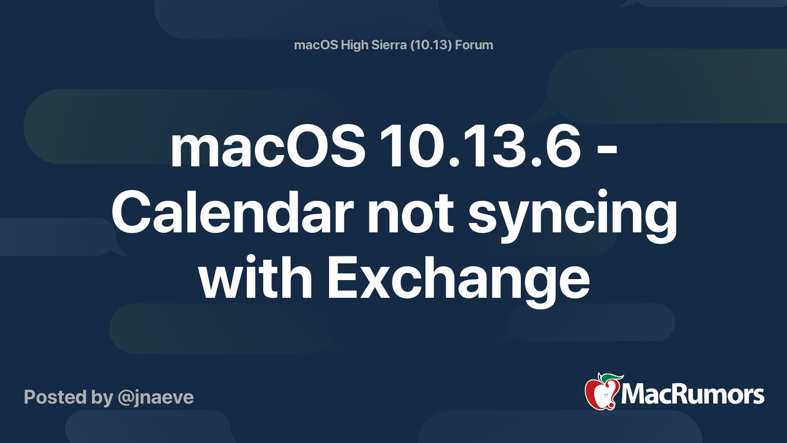 macOS 10.13.6 Calendar not syncing with Exchange MacRumors Forums