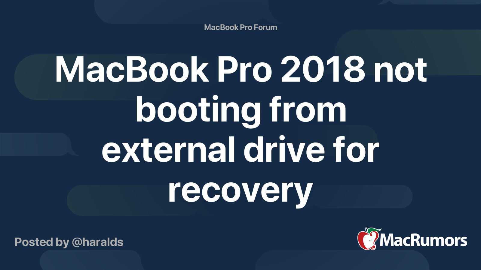 MacBook Pro 2018 not booting from external drive for recovery