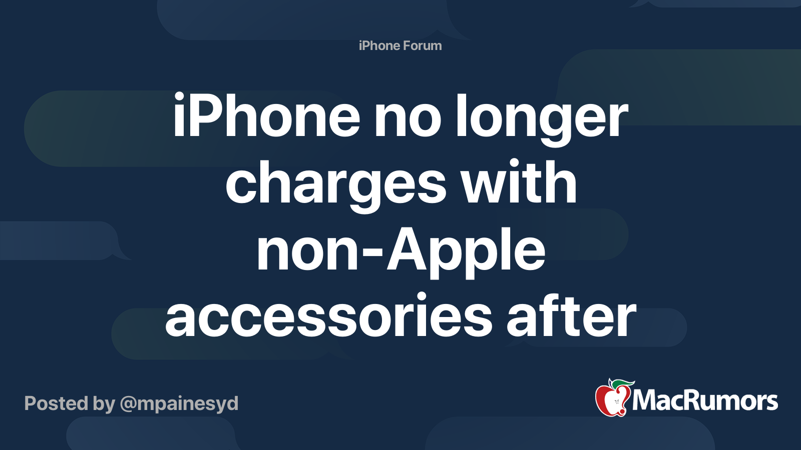 iPhone no longer charges with nonApple accessories after 11.4.1 update