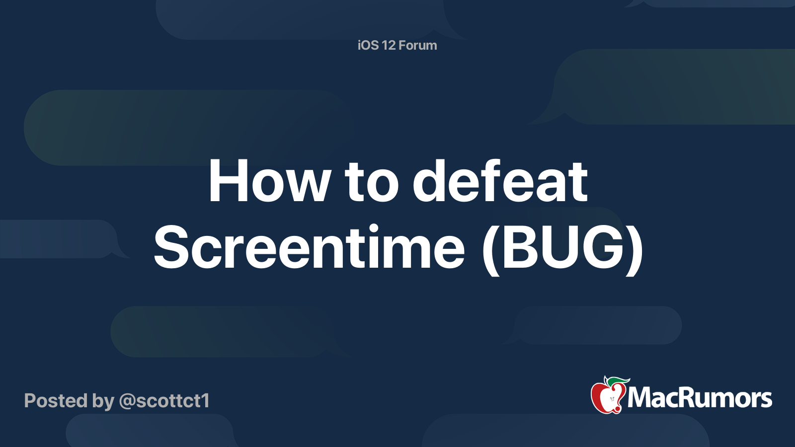 How to defeat Screentime (BUG) | MacRumors Forums