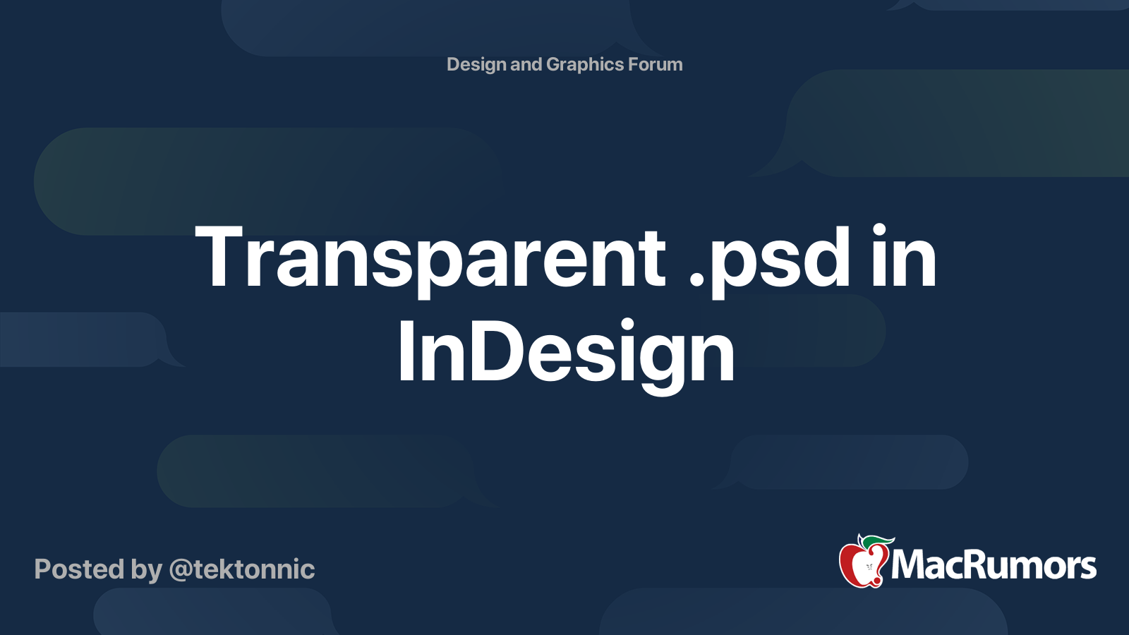 Transparent .psd in InDesign | MacRumors Forums