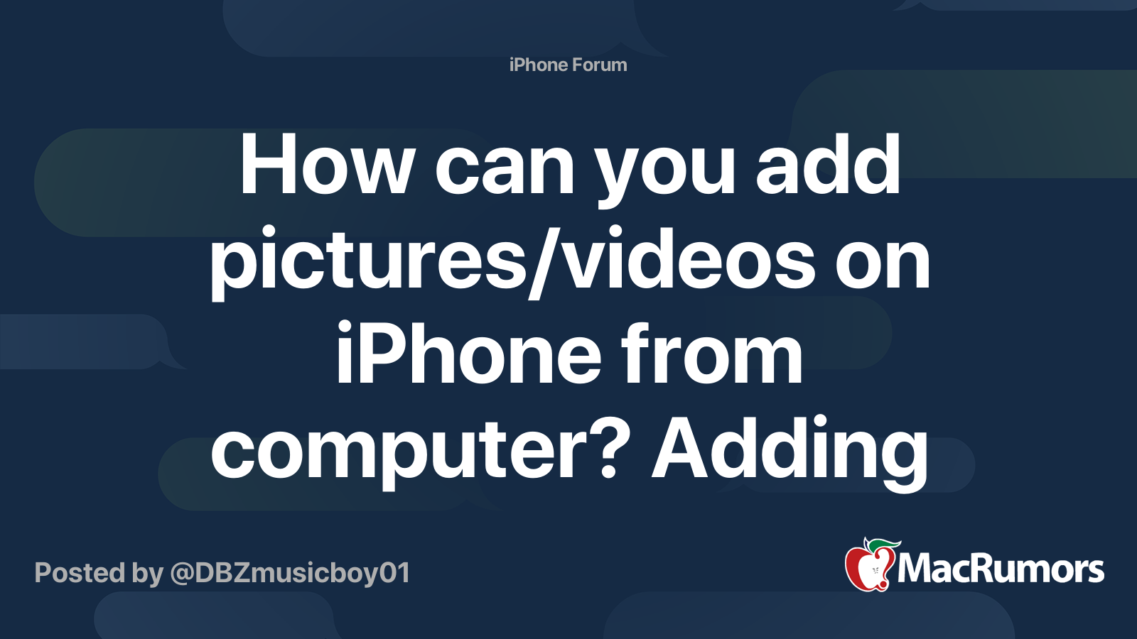 How can you add pictures/videos on iPhone from computer? Adding them to