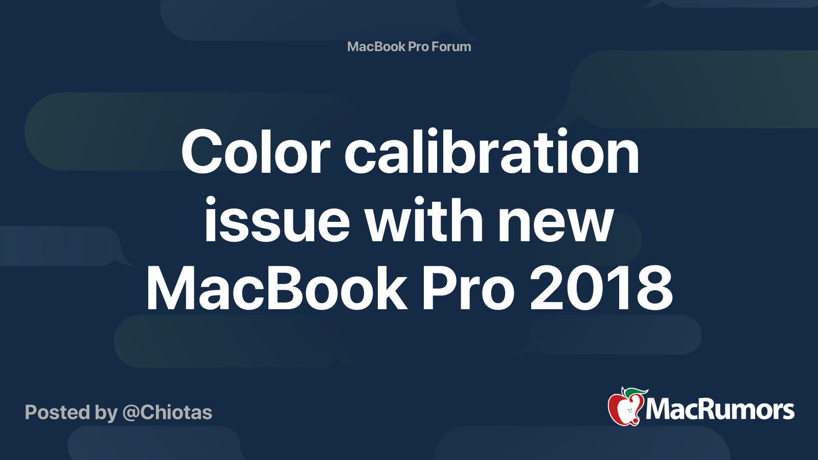 Color calibration issue with new MacBook Pro 2018 MacRumors Forums