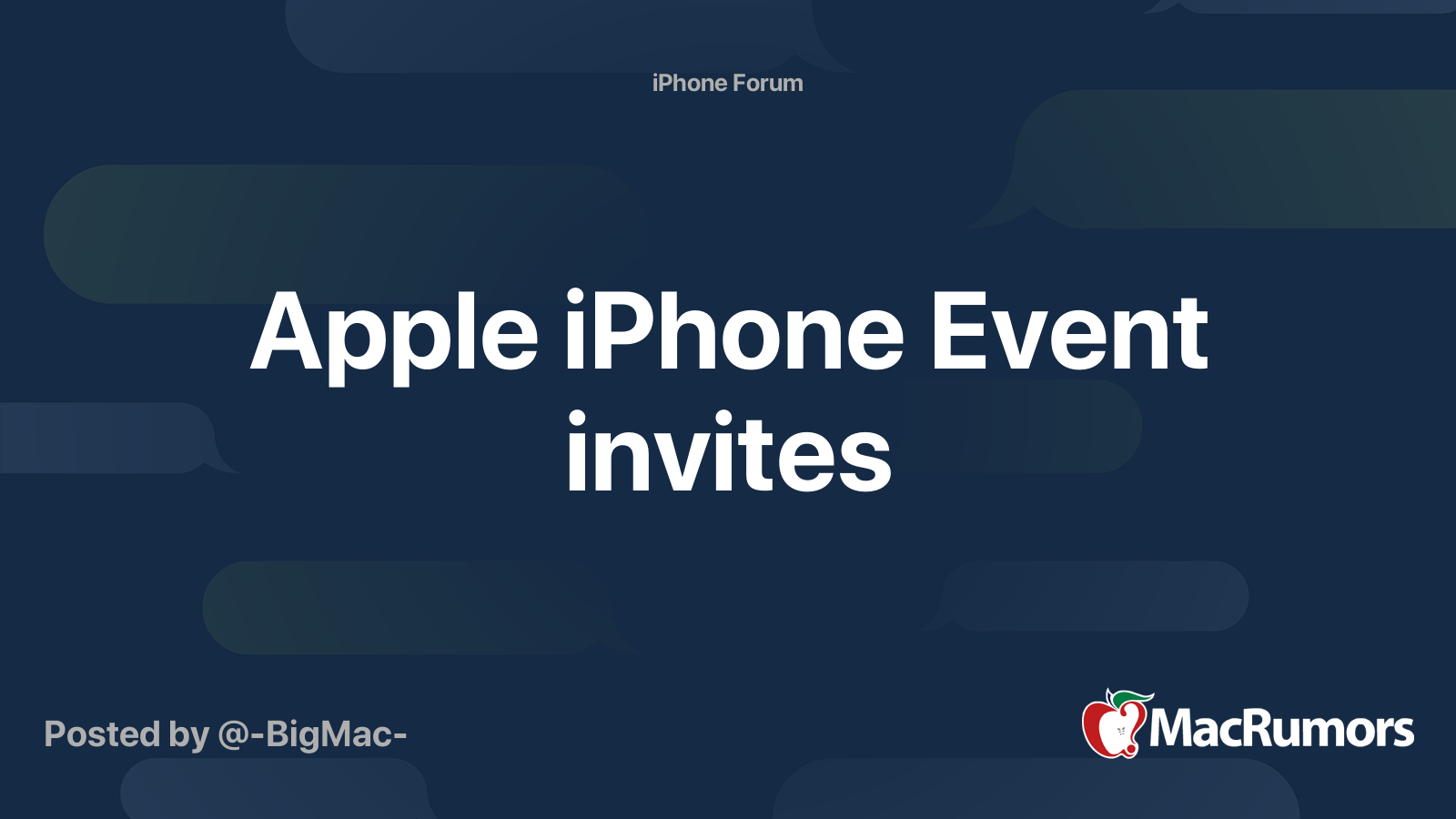 Apple iPhone Event invites MacRumors Forums