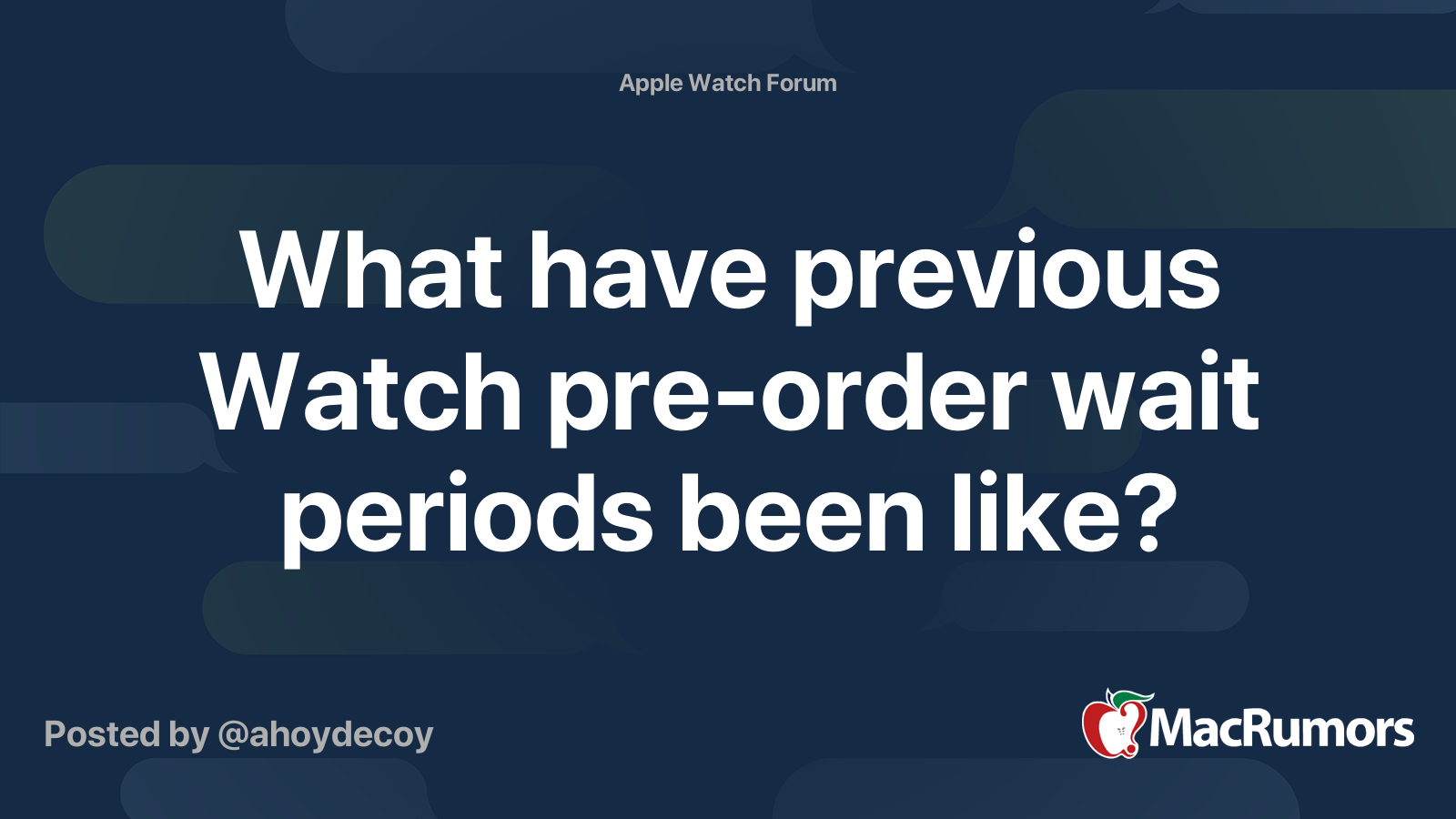 What have previous Watch pre-order wait periods been like? | MacRumors ...