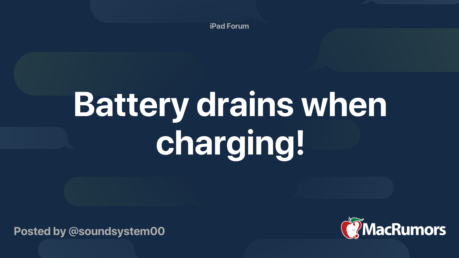 Battery drains when charging! MacRumors Forums