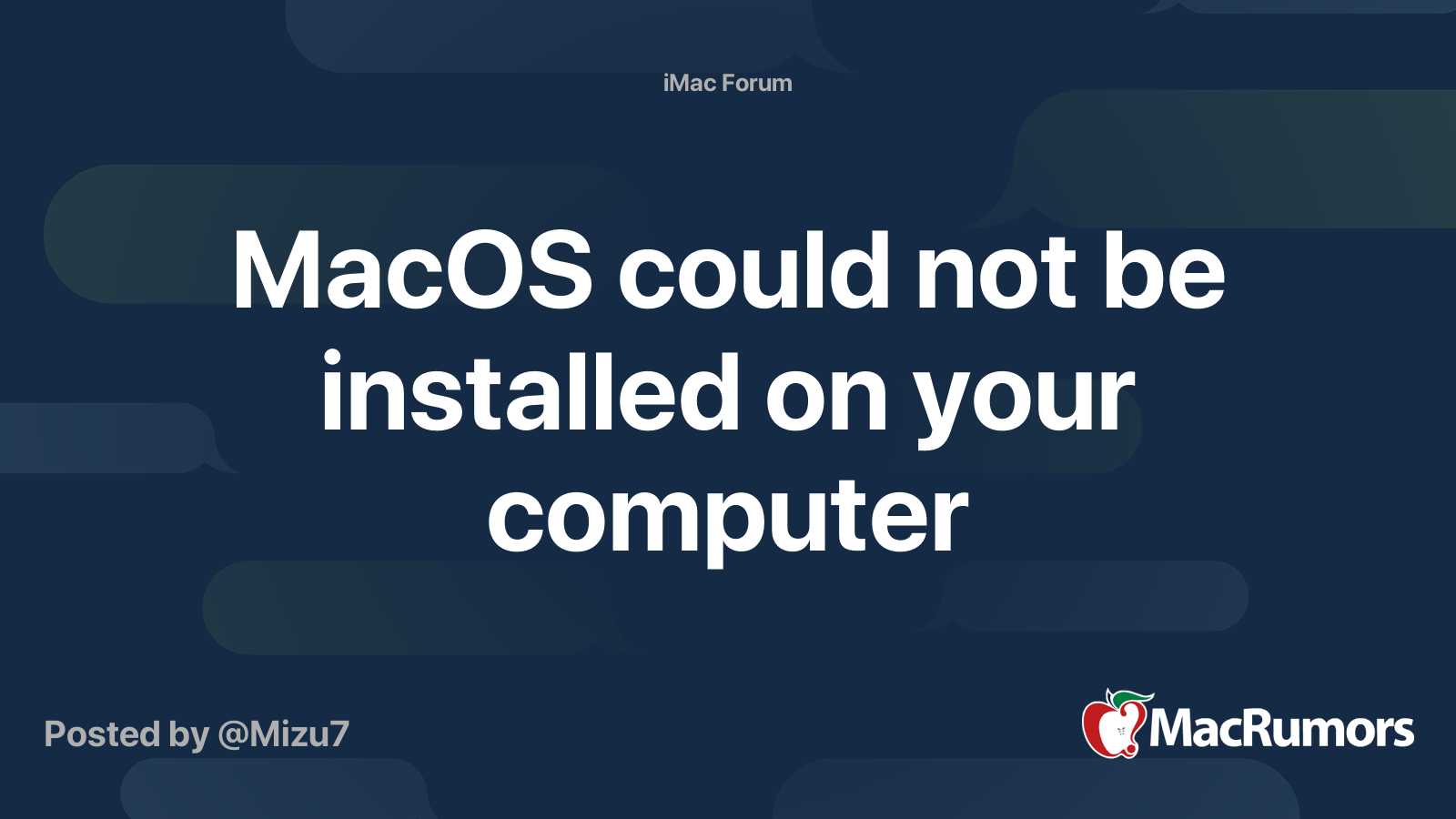 Mac os could not be installed on your computer что делать