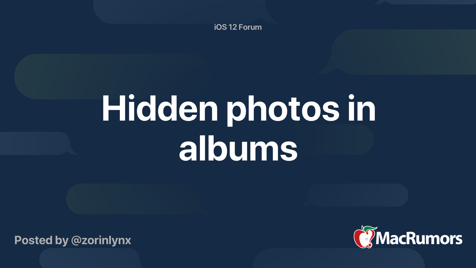 Hidden photos in albums | MacRumors Forums