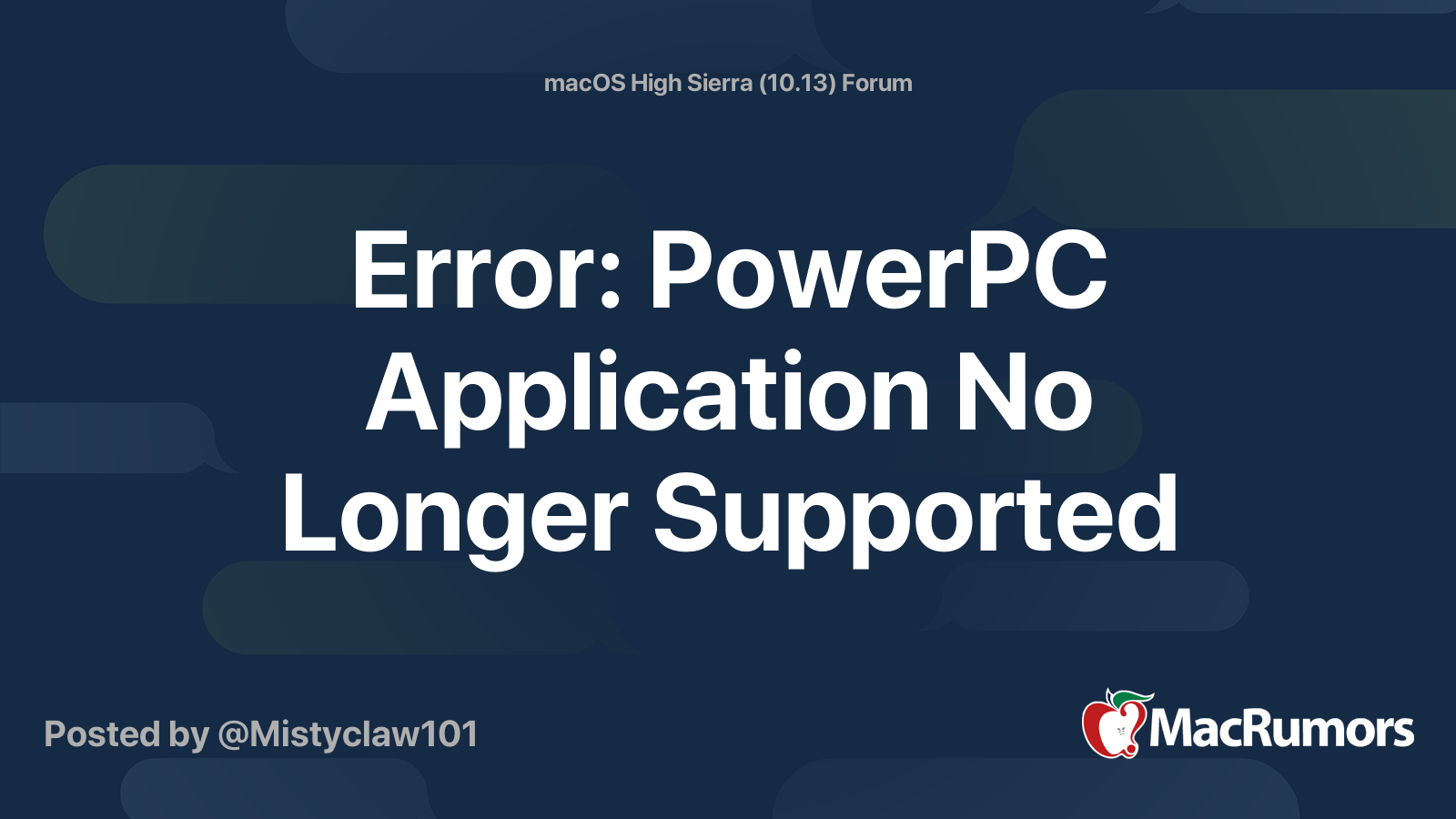 Error Powerpc Application No Longer Supported Macrumors Forums - roblox mac os x 10.6 download