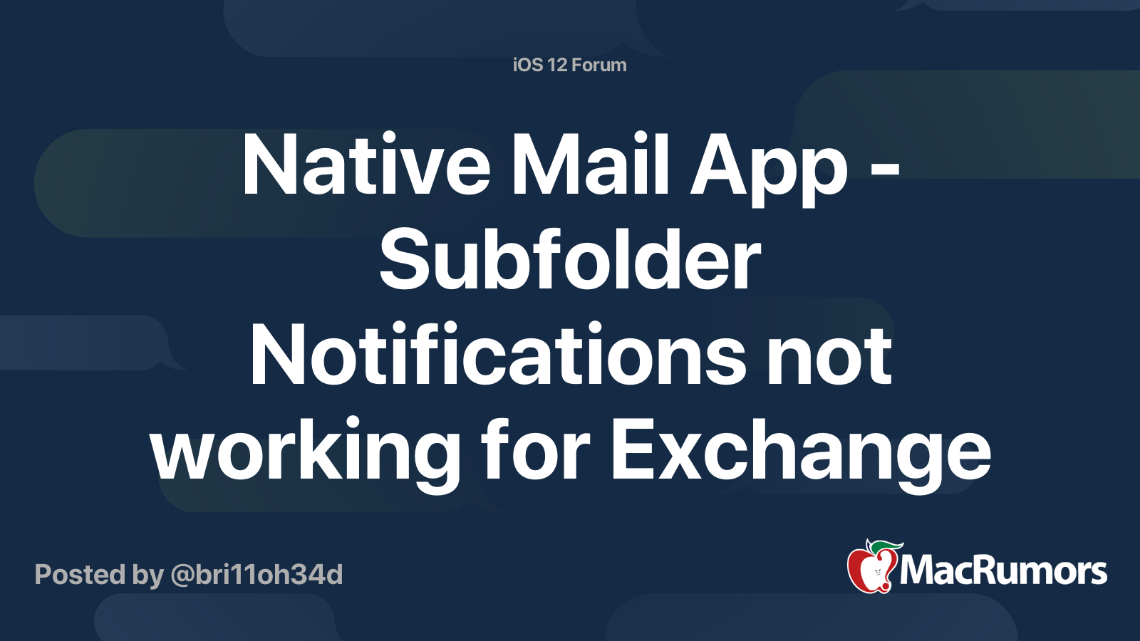 Native Mail App - Subfolder Notifications not working for Exchange