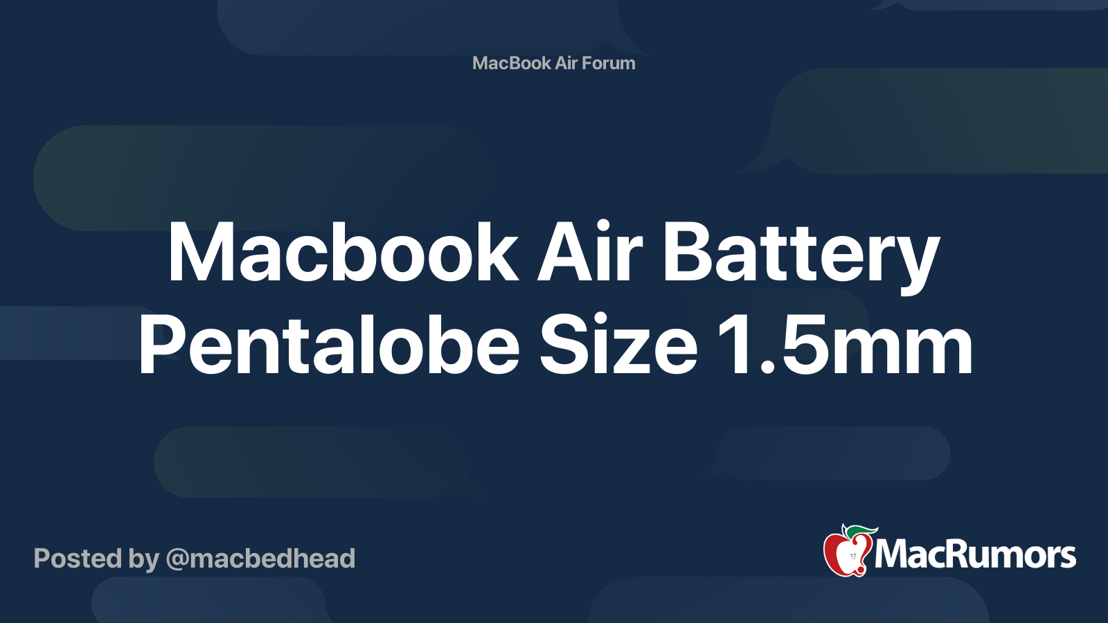 Macbook Air Battery Pentalobe Size 1.5mm MacRumors Forums