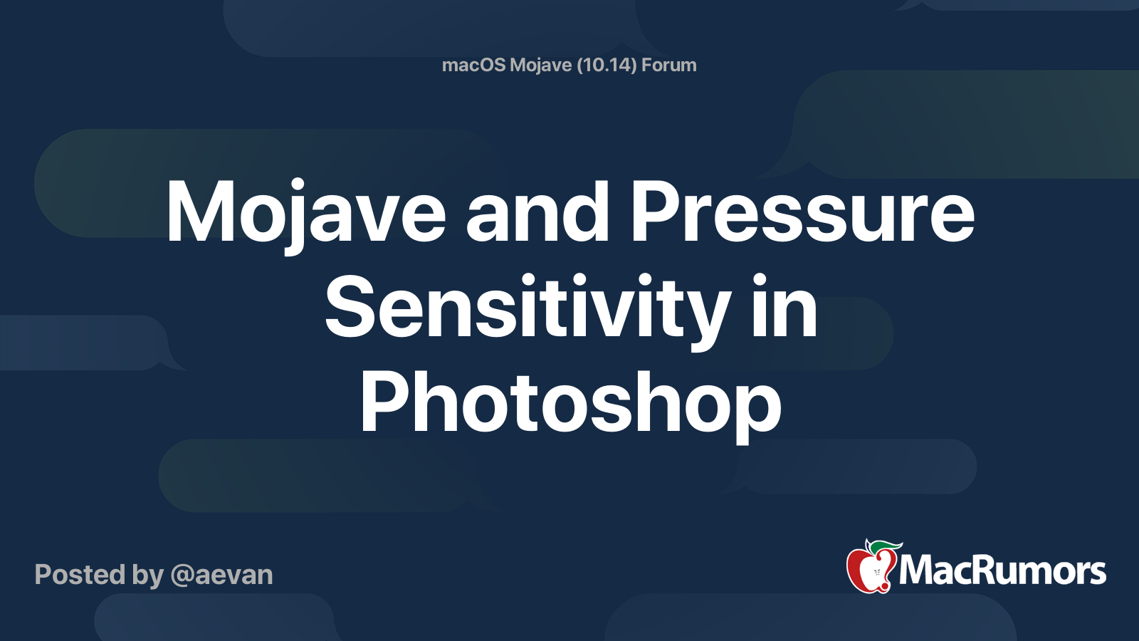 Mojave and Pressure Sensitivity in MacRumors Forums
