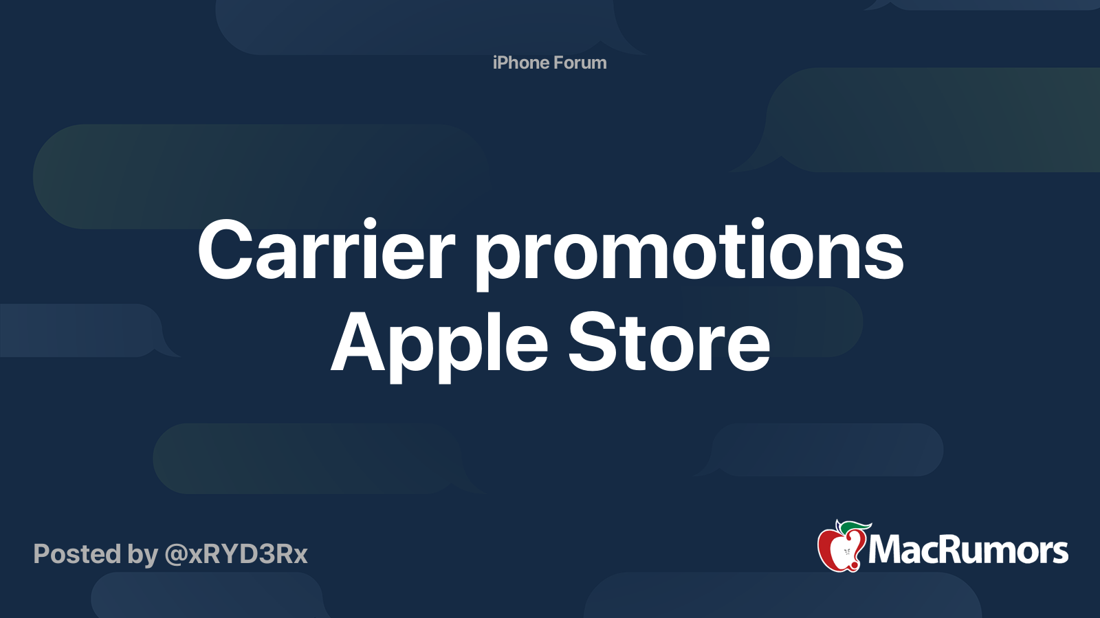 Carrier promotions Apple Store MacRumors Forums