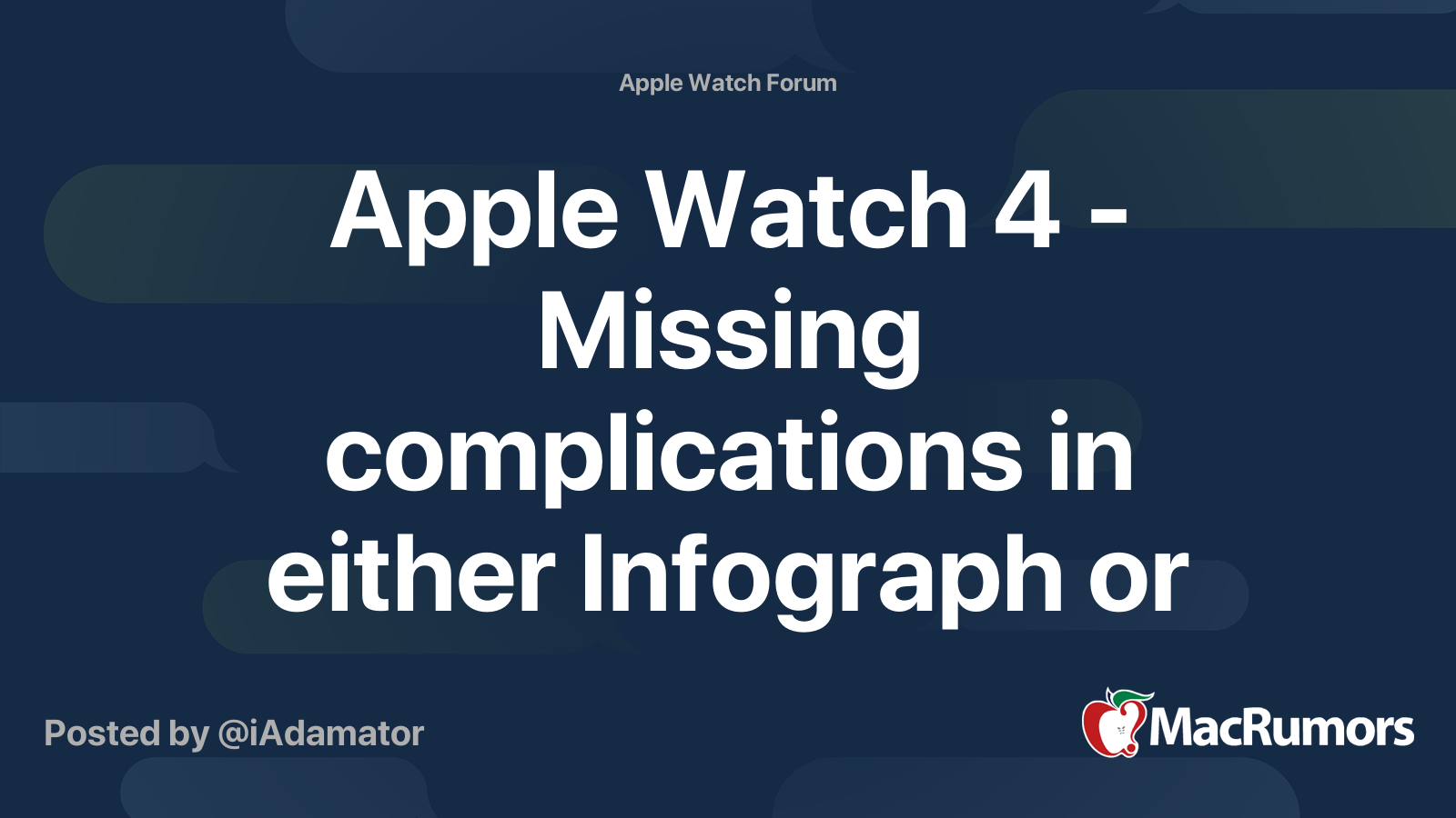 Apple Watch 4 Missing Complications In Either Infograph Or Modular Watch Face Merged Macrumors Forums