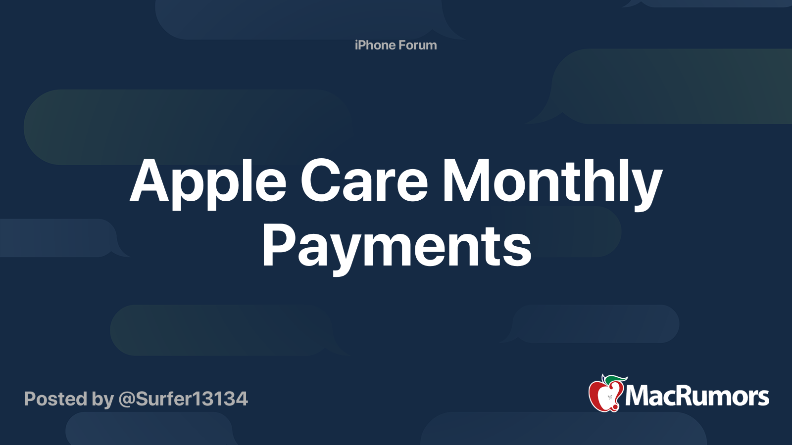Apple Care Monthly Payments MacRumors Forums