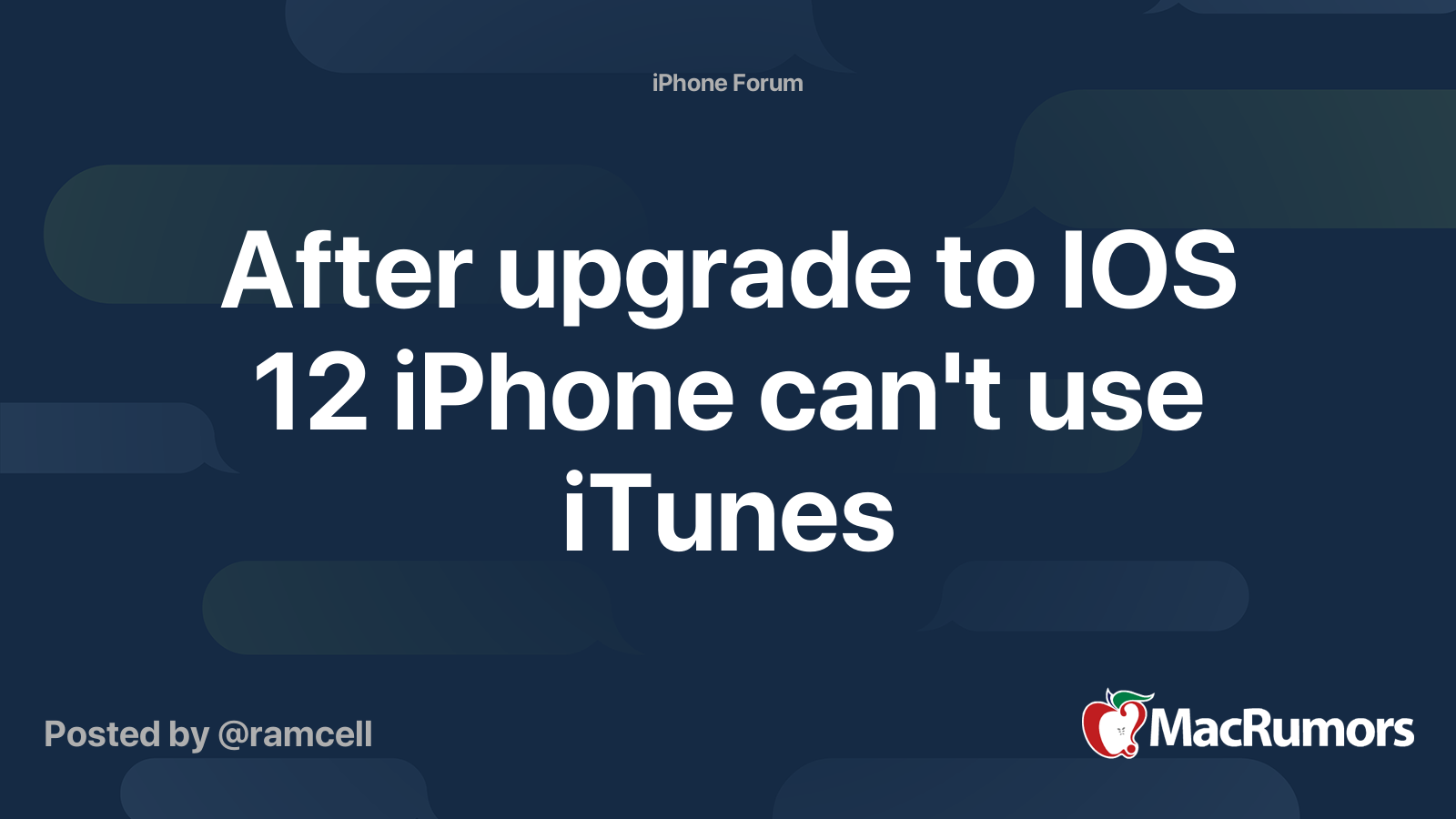 After upgrade to IOS 12 iPhone can't use iTunes | MacRumors Forums