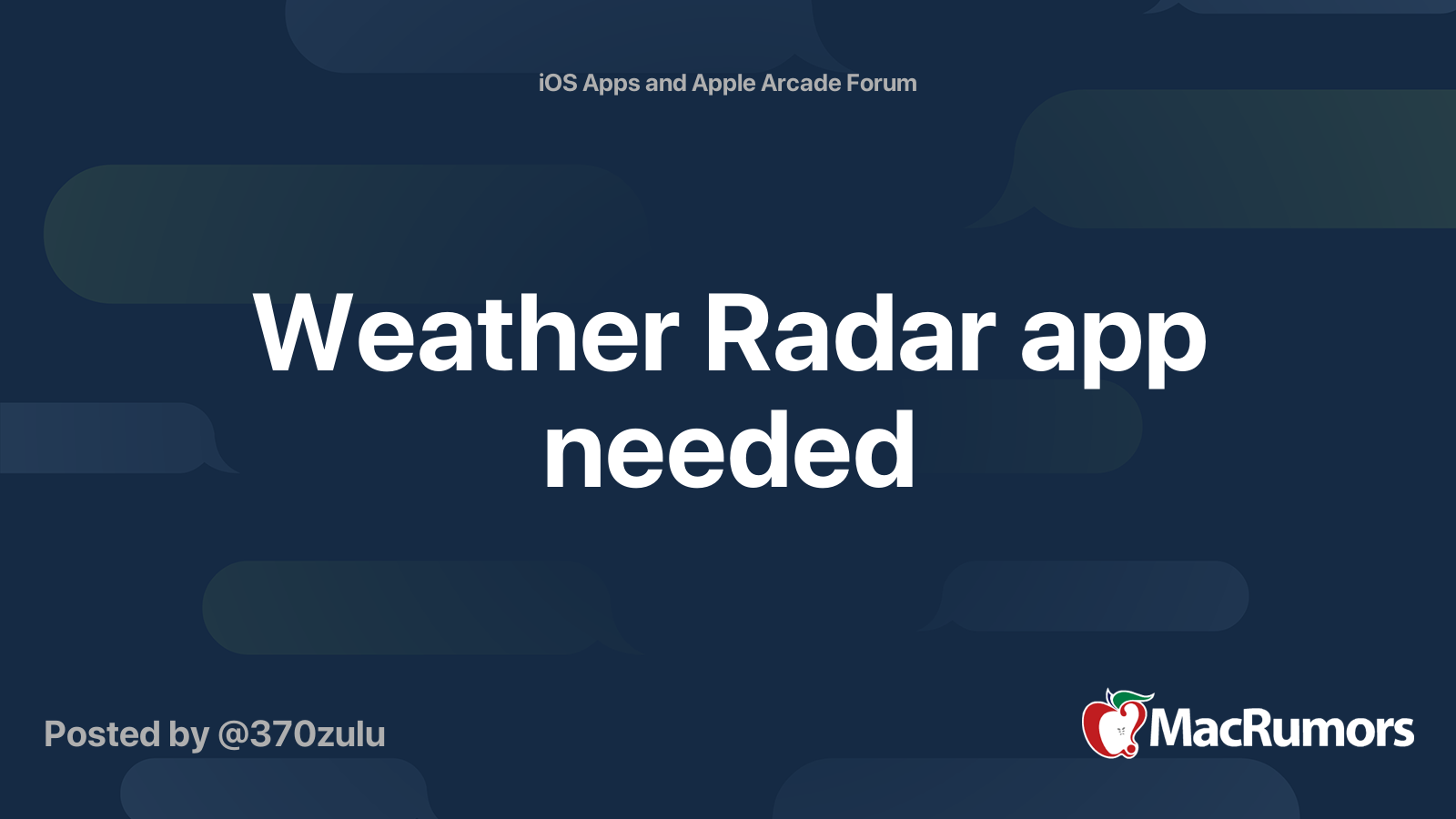 Weather Radar app needed MacRumors Forums