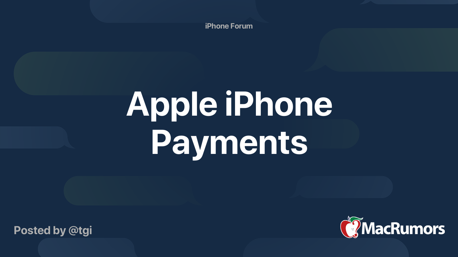 Apple iPhone Payments | MacRumors Forums