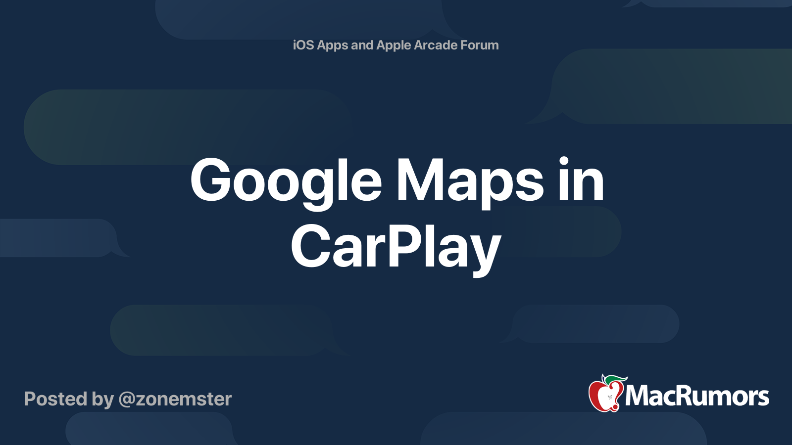 Google Maps In CarPlay MacRumors Forums