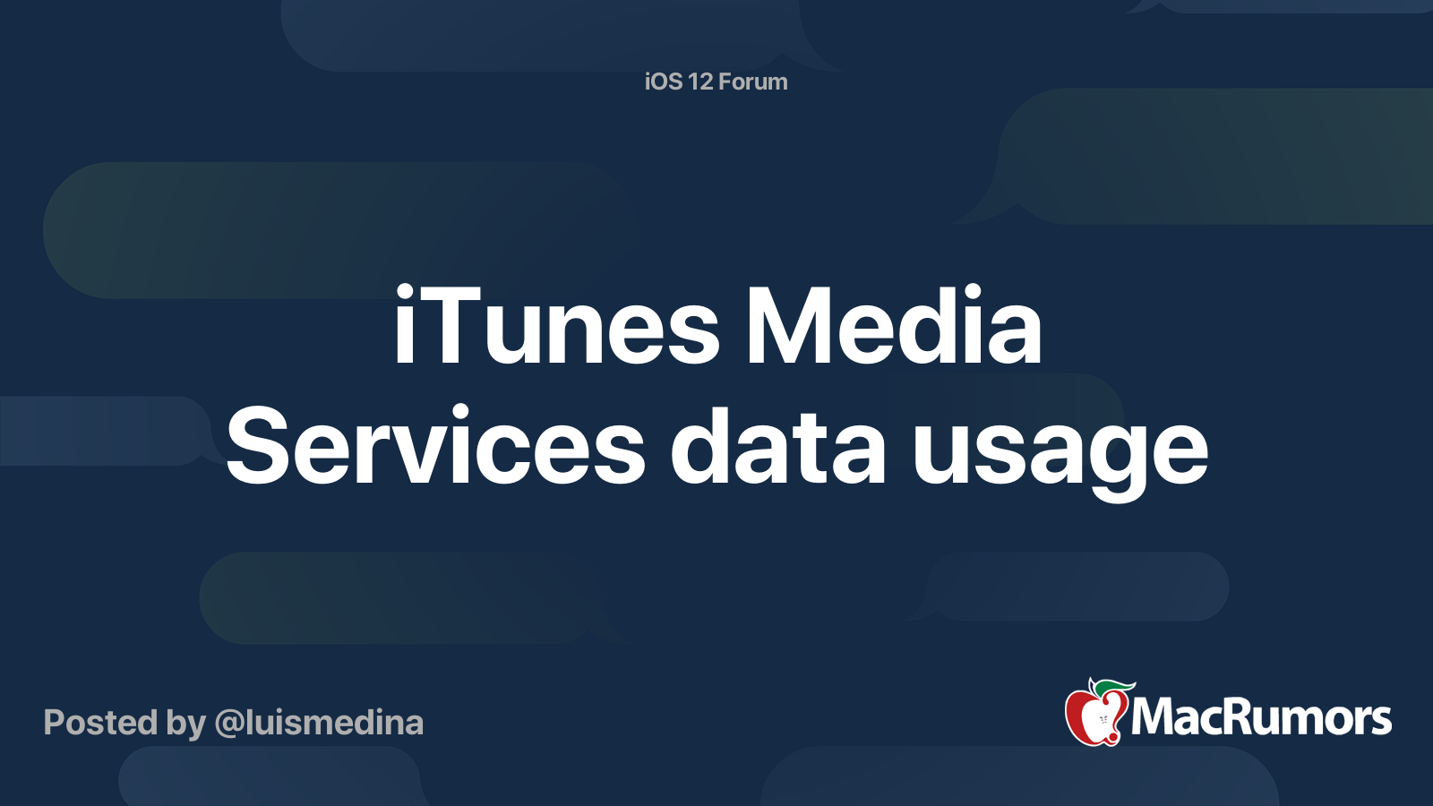 iTunes Media Services data usage MacRumors Forums