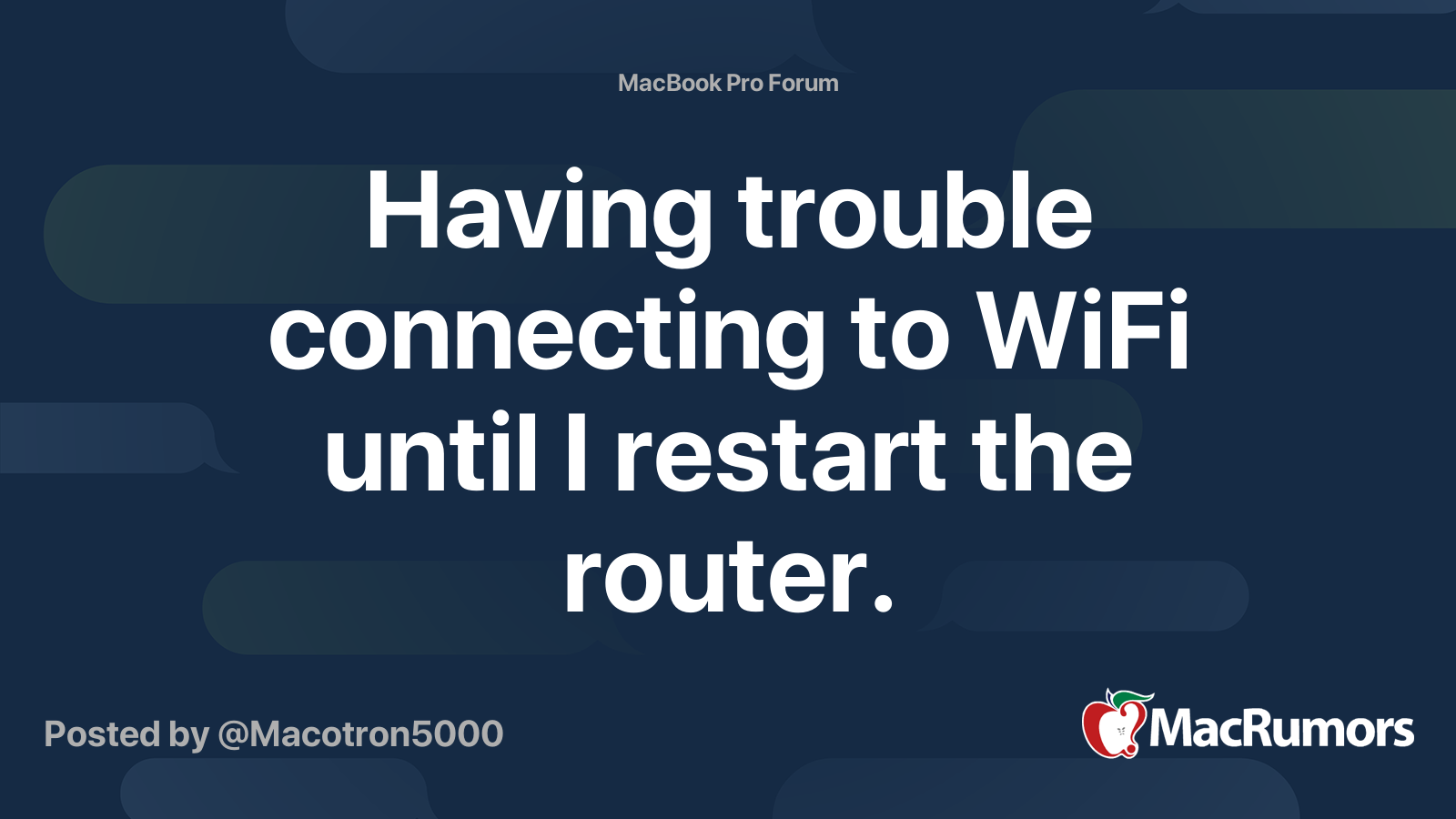 Having trouble connecting to wifi until i restart the router