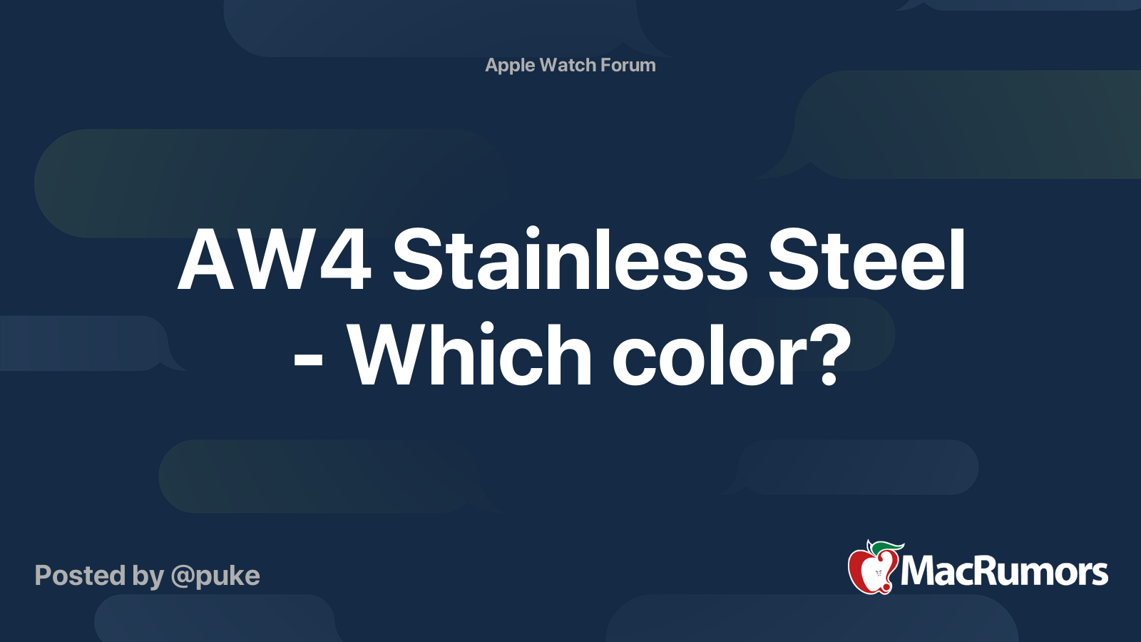 AW4 Stainless Steel - Which color? | MacRumors Forums